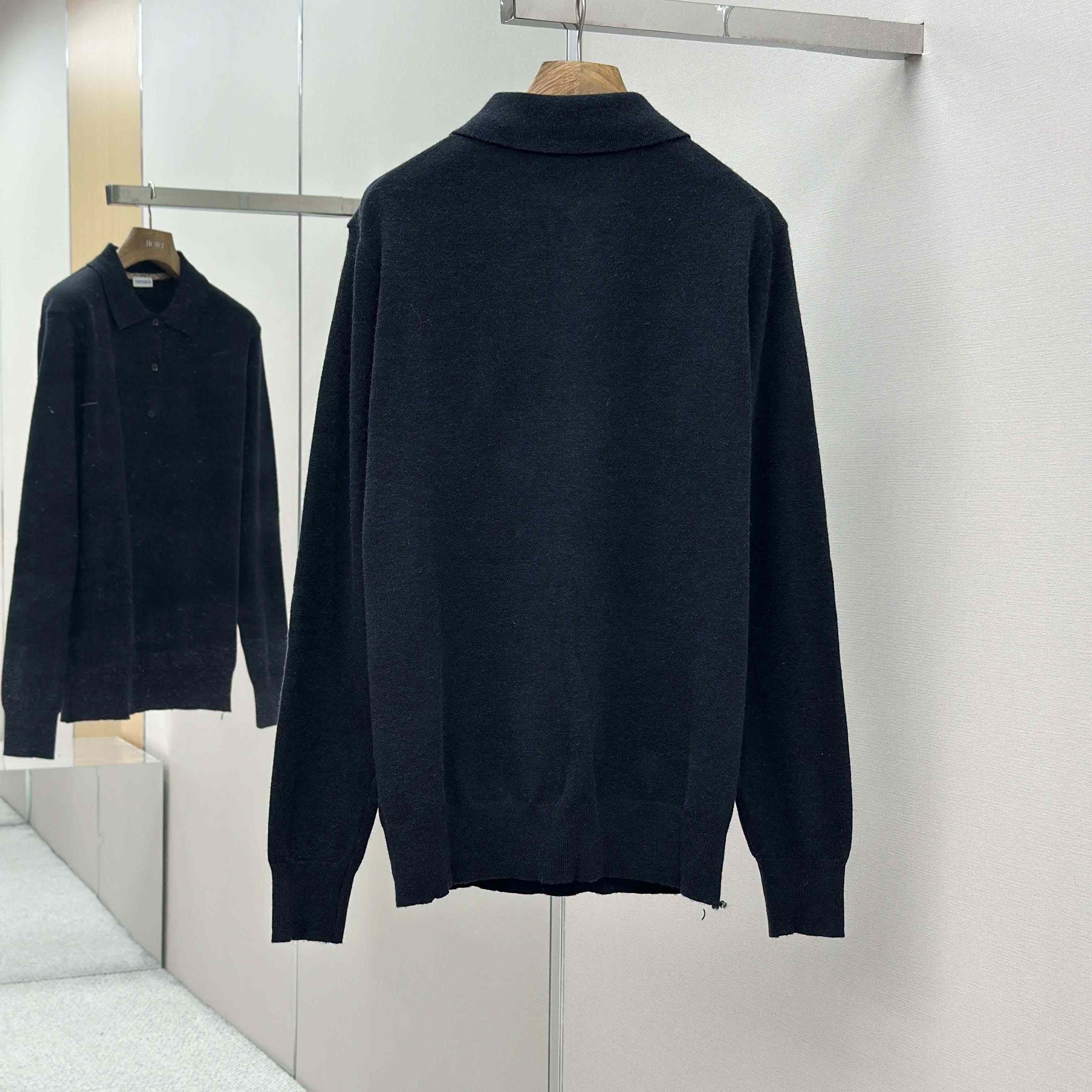 Burberry Long-sleeve Cashmere Blend Polo Shirt - DesignerGu