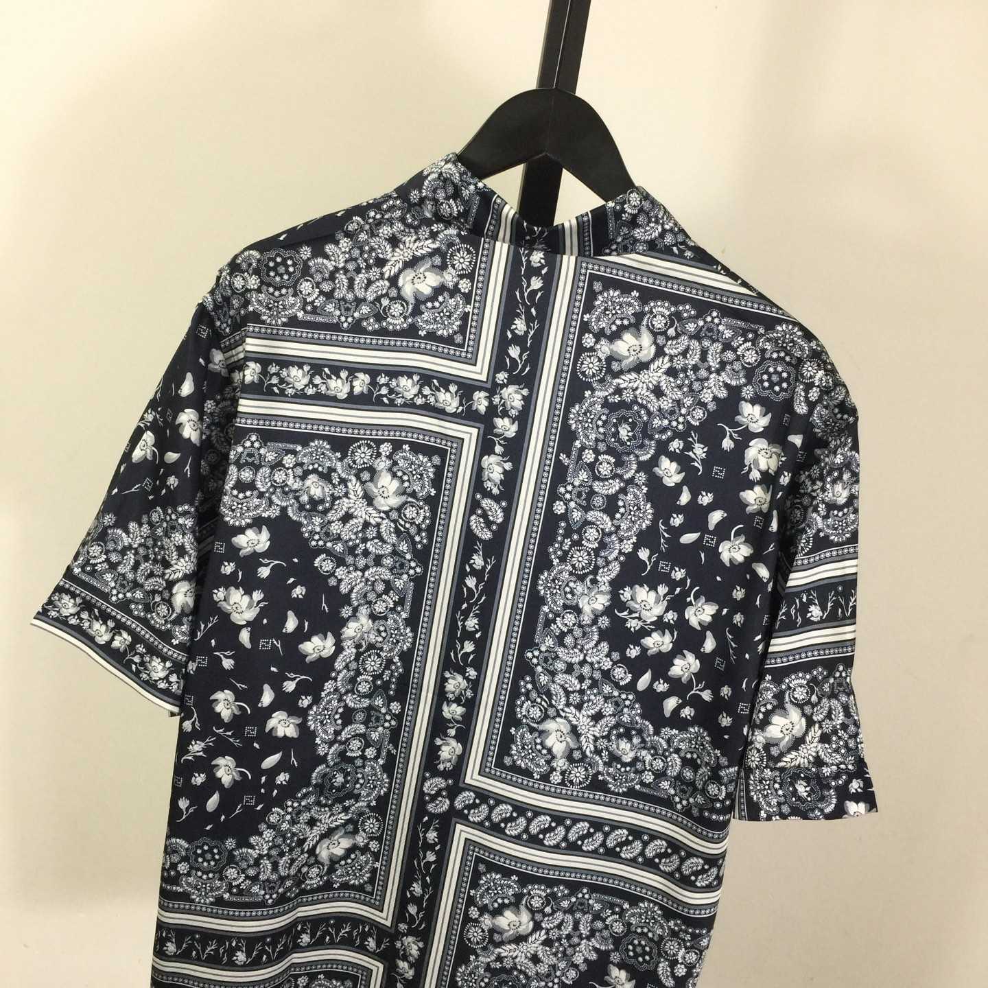 Fendi White And Blue Silk Shirt & Shorts - DesignerGu