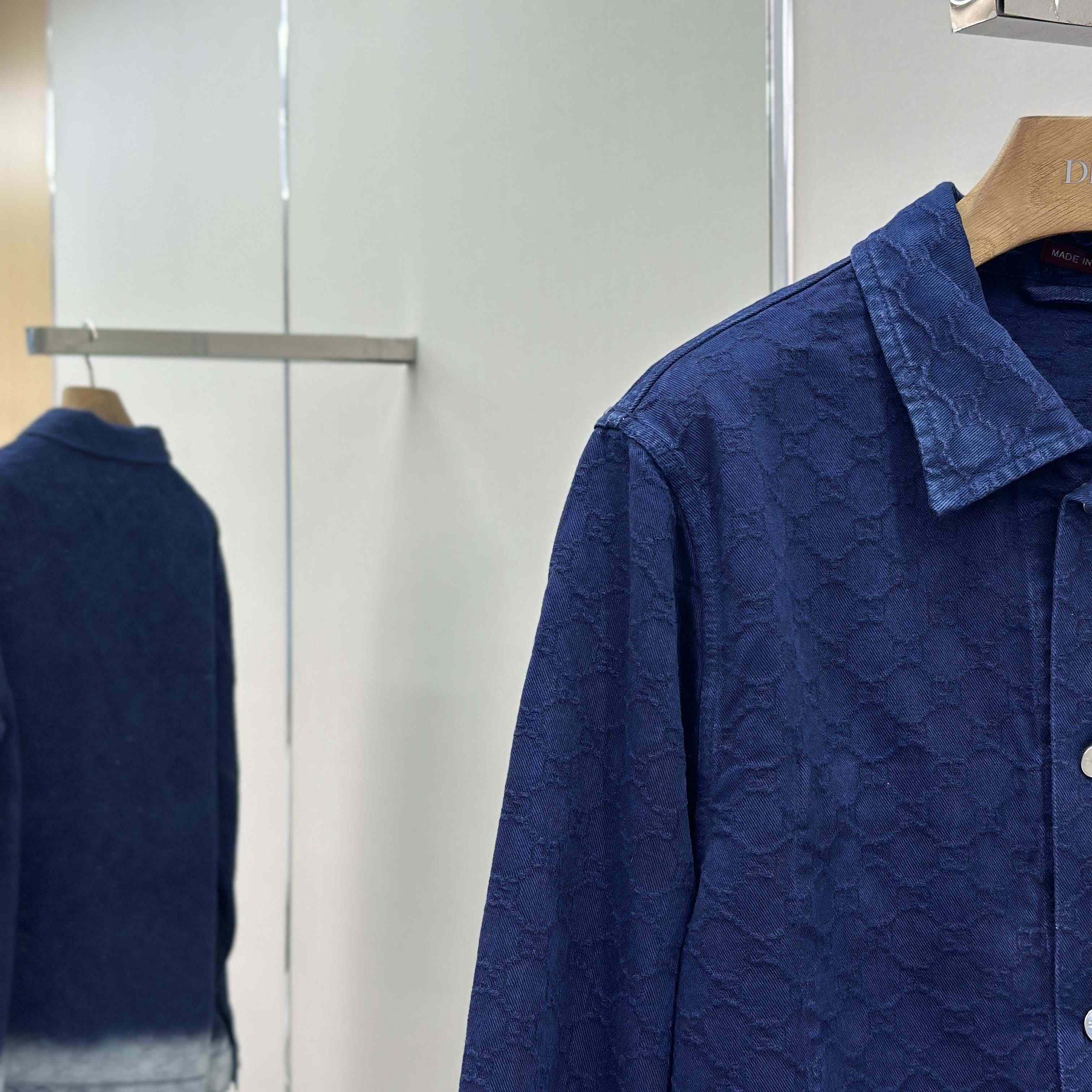 Gucci Bleached GG Cotton Denim Jacquard Shirt - DesignerGu