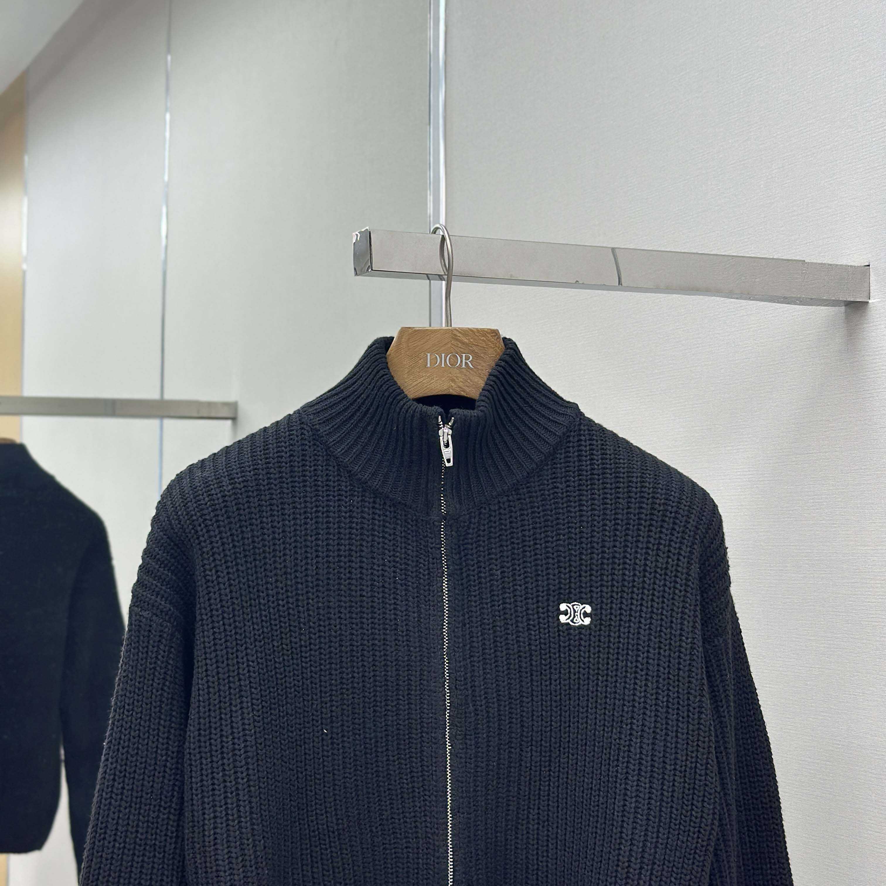 Celine Triomphe Trucker Sweater In Ribbed Wool  - DesignerGu