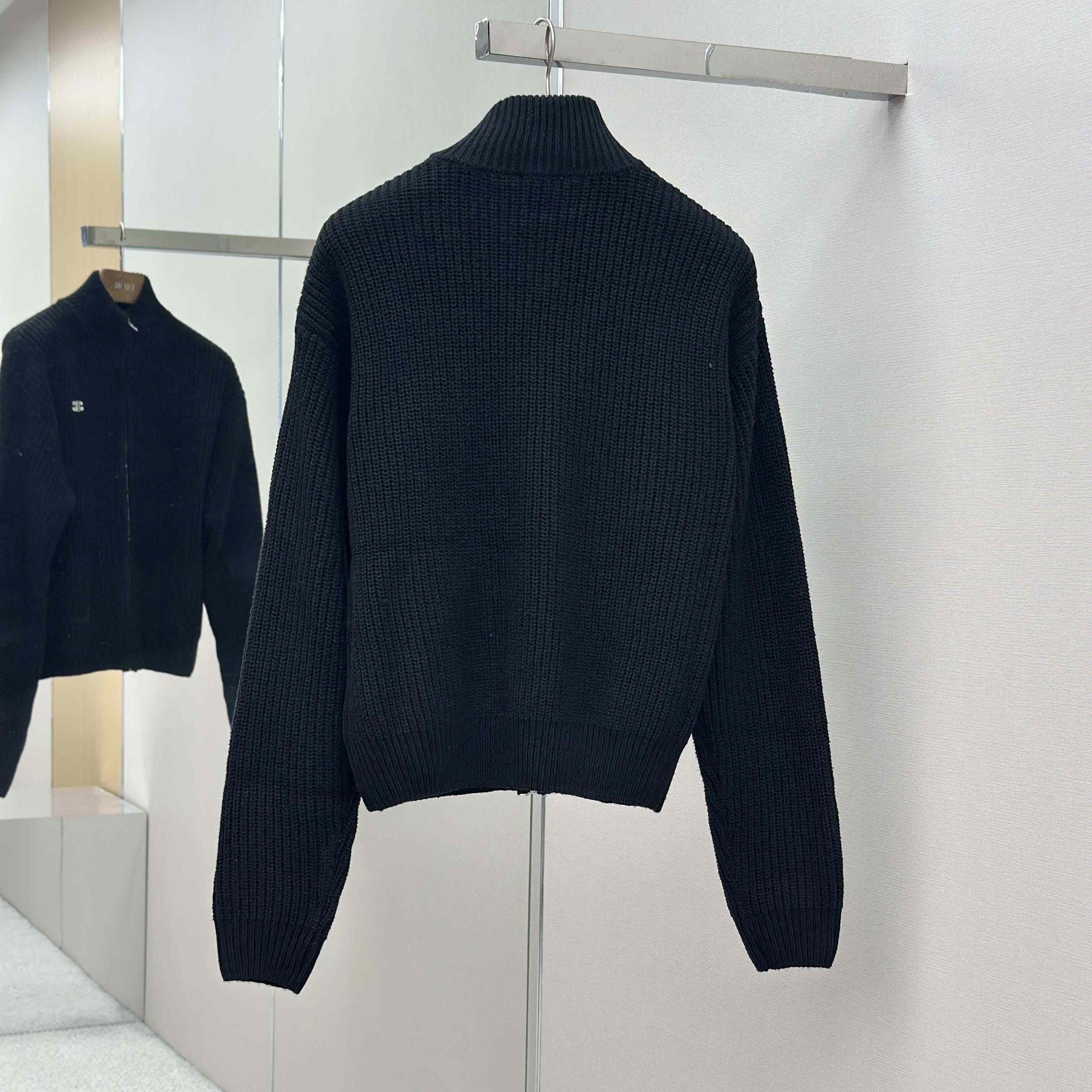 Celine Triomphe Trucker Sweater In Ribbed Wool  - DesignerGu