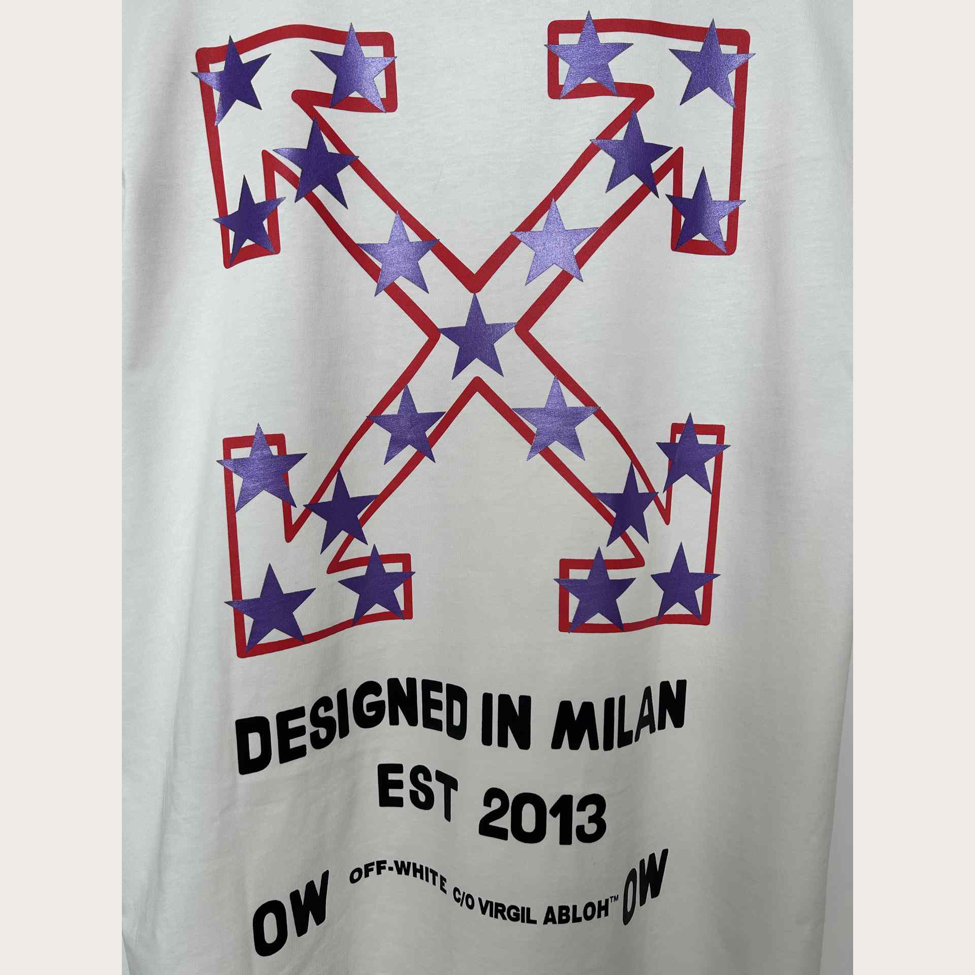 Off-White White Starry Arrow T-Shirt - DesignerGu