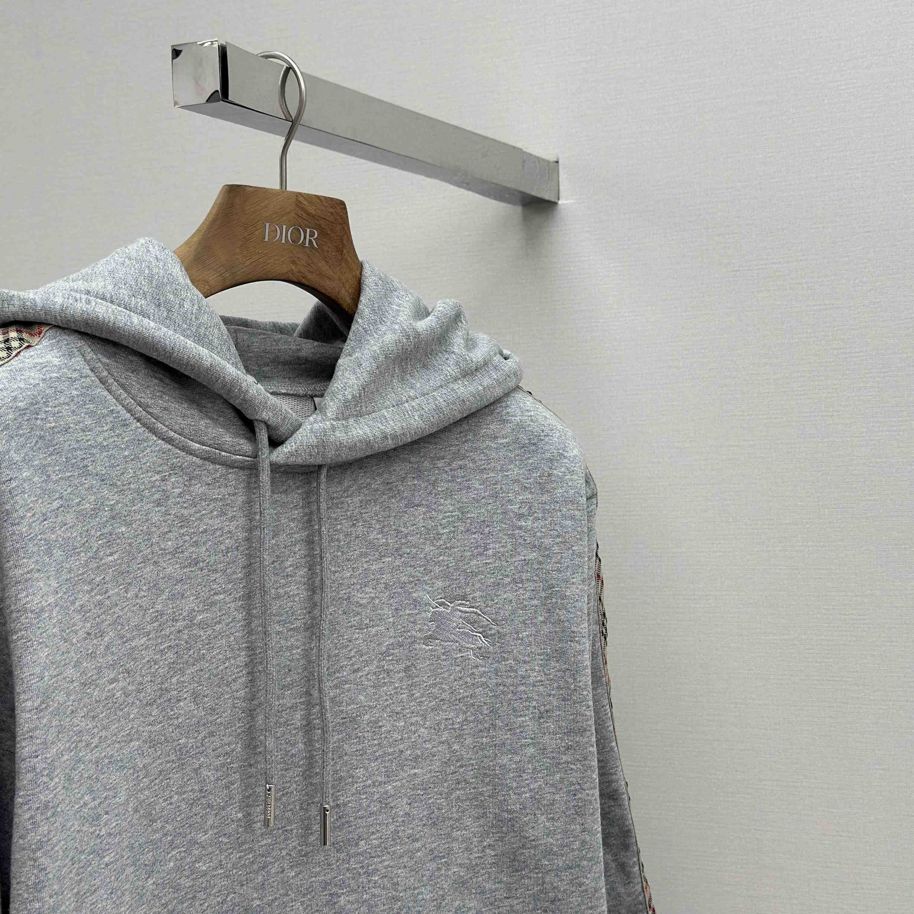 Burberry Check Trim Cotton Hoodie - DesignerGu