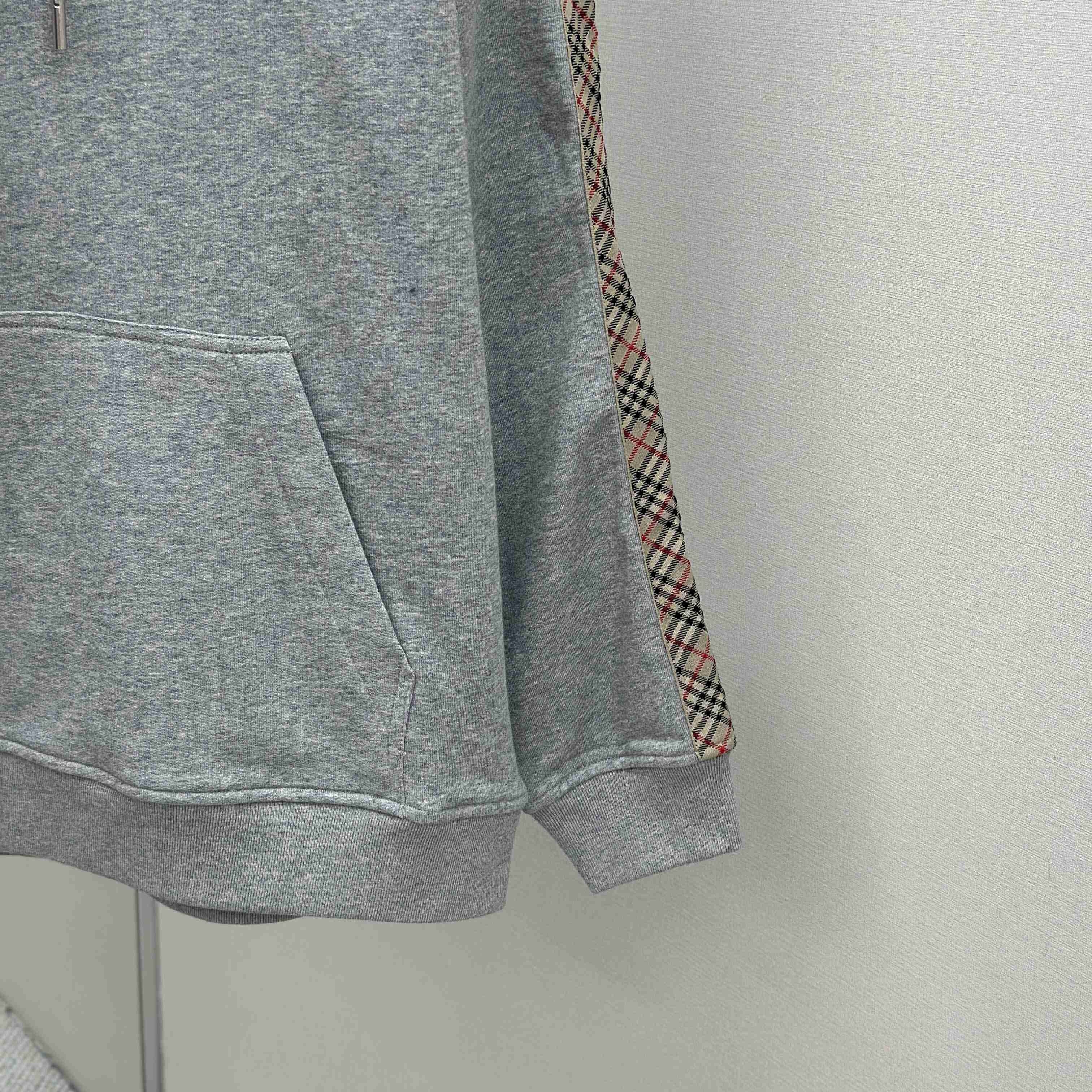 Burberry Check Trim Cotton Hoodie - DesignerGu