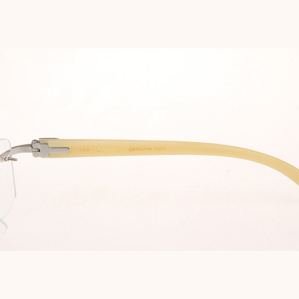 Cartier CT_3524012 Diamond White Buffalo Eyeglasses In Silver - DesignerGu