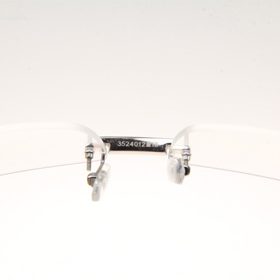 Cartier CT_3524012 Diamond White Buffalo Eyeglasses In Silver - DesignerGu