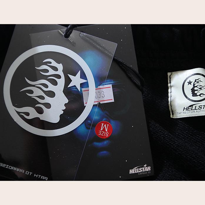 Hellstar Airbrushed Skull Closed Elastic Bottom Sweatpants Midnight Dye Black  - DesignerGu