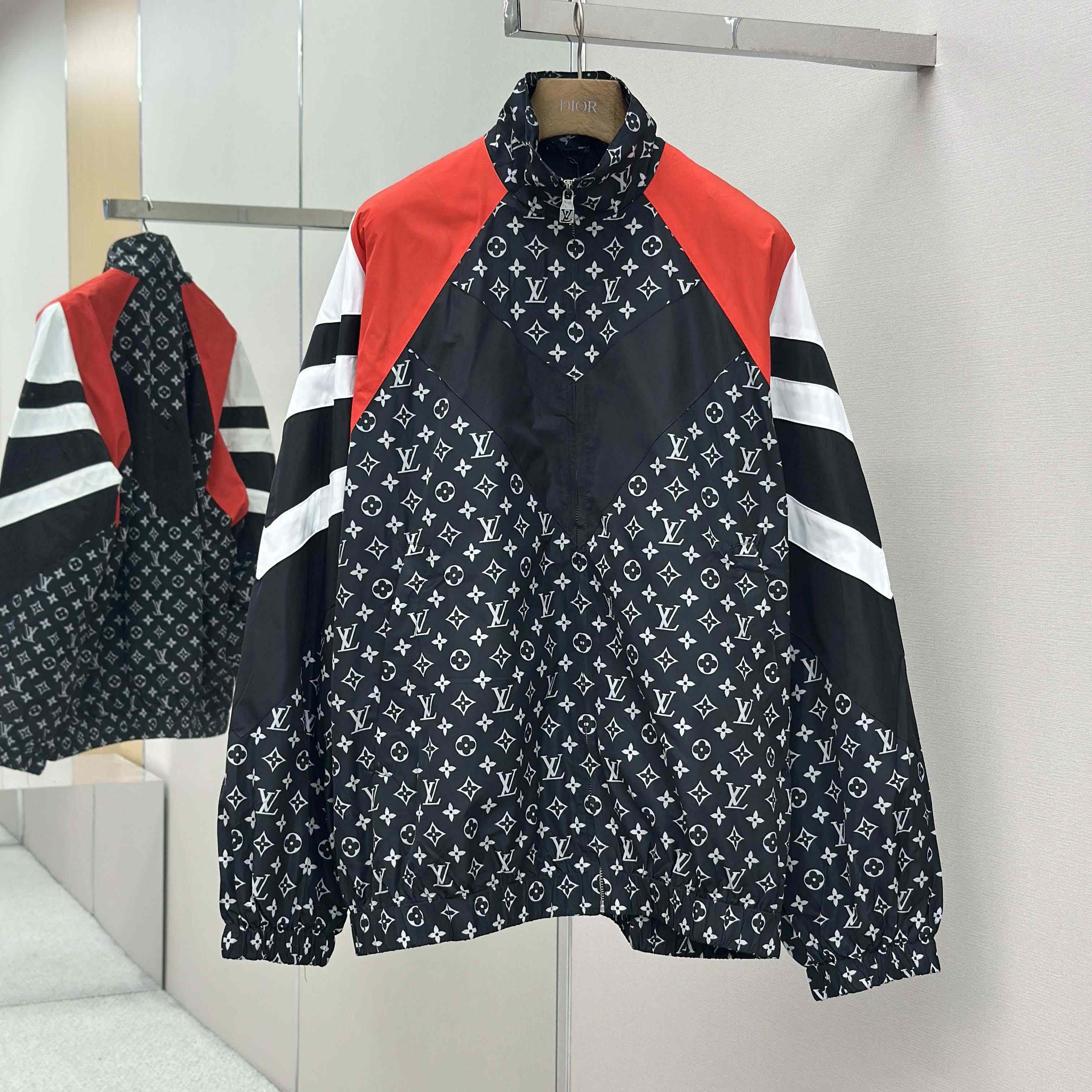 Louis Vuitton Monogram Printed Nylon Tracksuit Top   1AILQ5 - DesignerGu