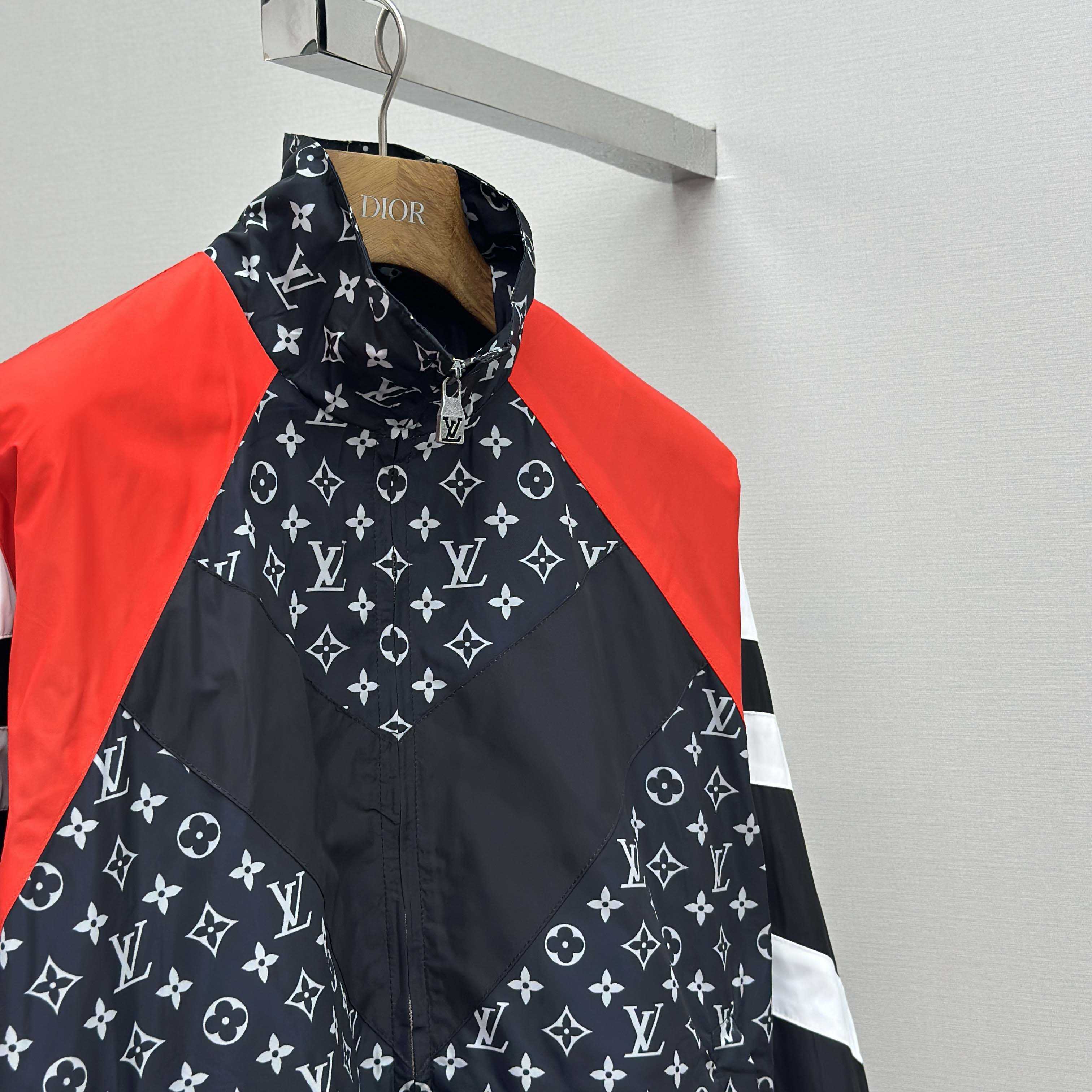 Louis Vuitton Monogram Printed Nylon Tracksuit Top   1AILQ5 - DesignerGu