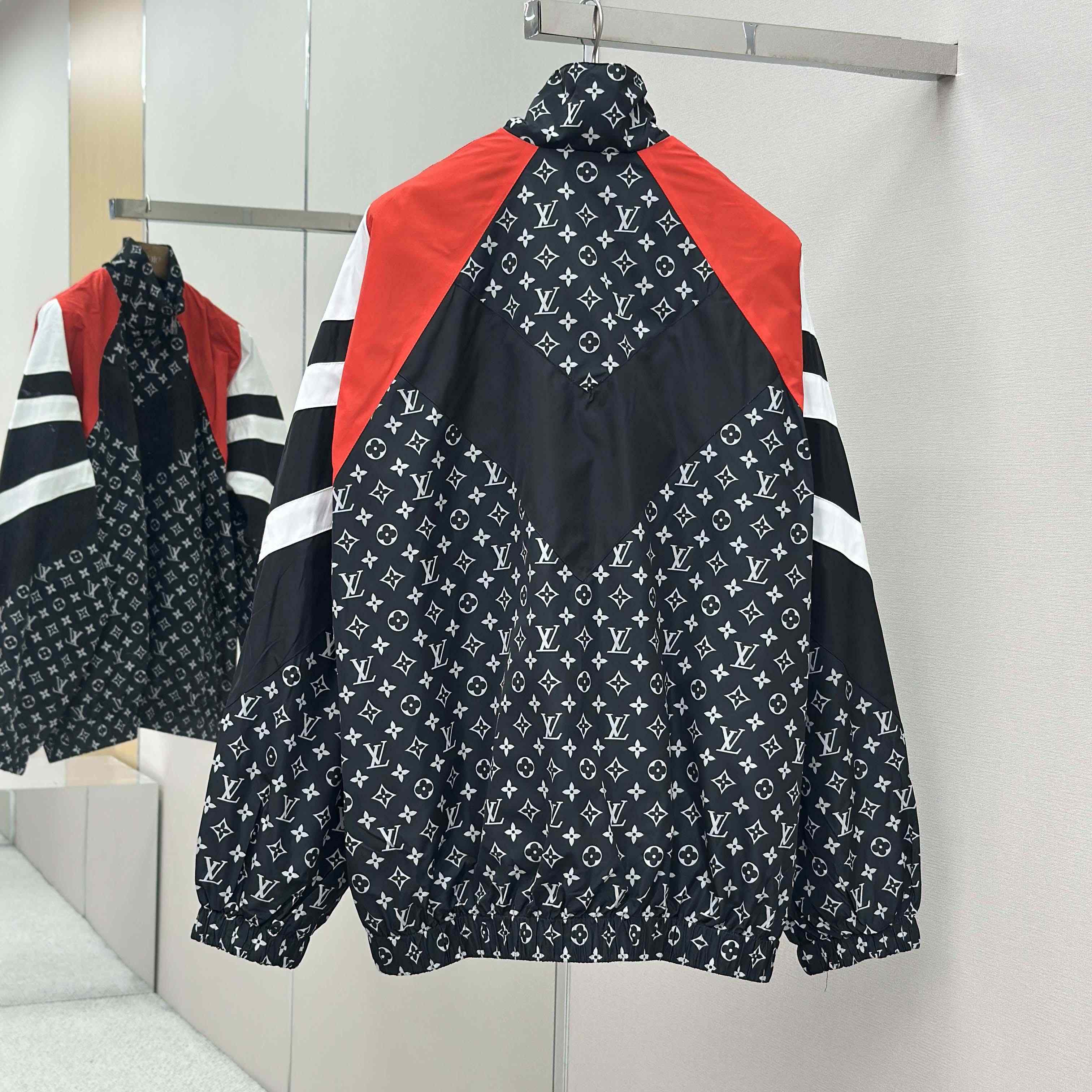 Louis Vuitton Monogram Printed Nylon Tracksuit Top   1AILQ5 - DesignerGu