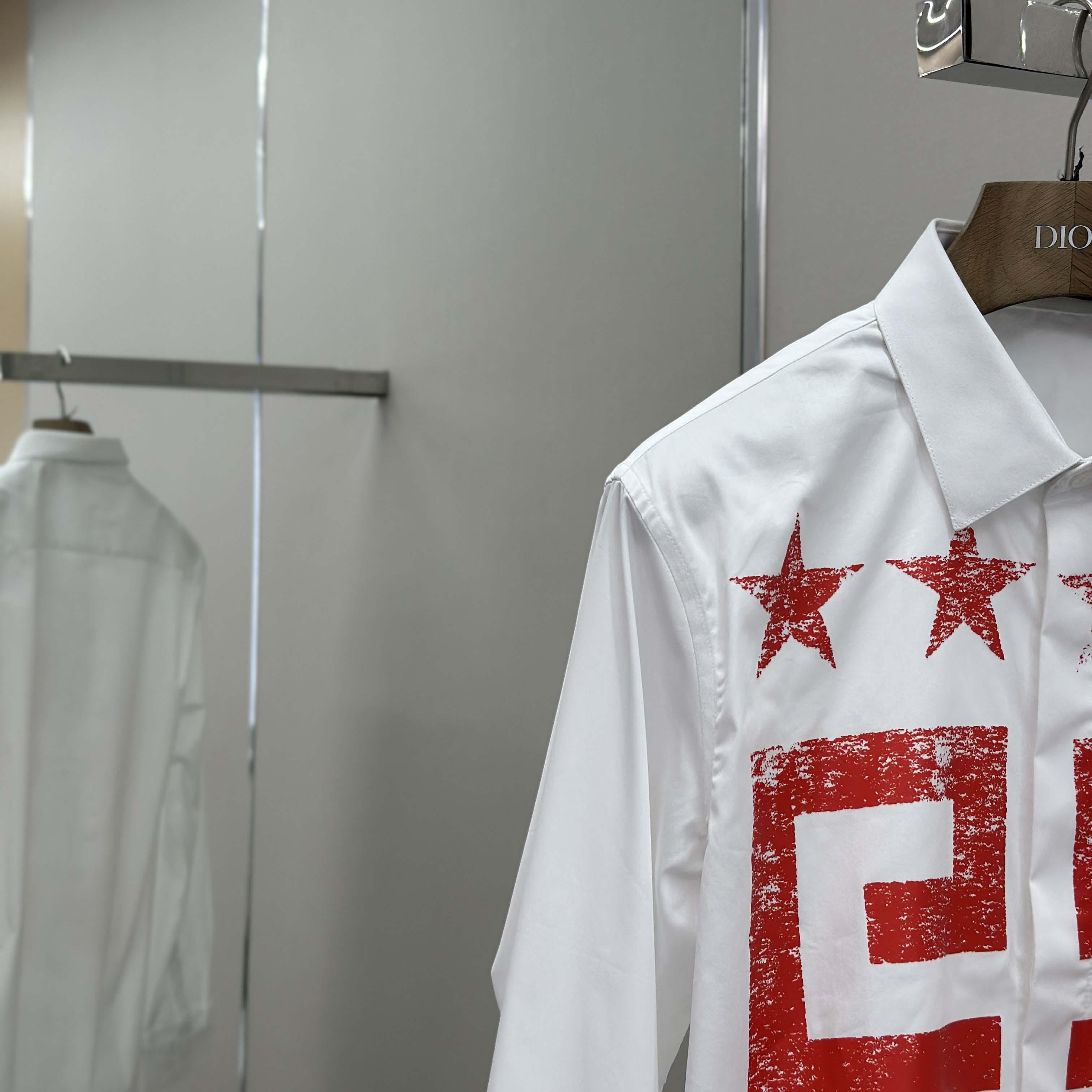 Givenchy Cotton Shirt with 4G Stars - DesignerGu