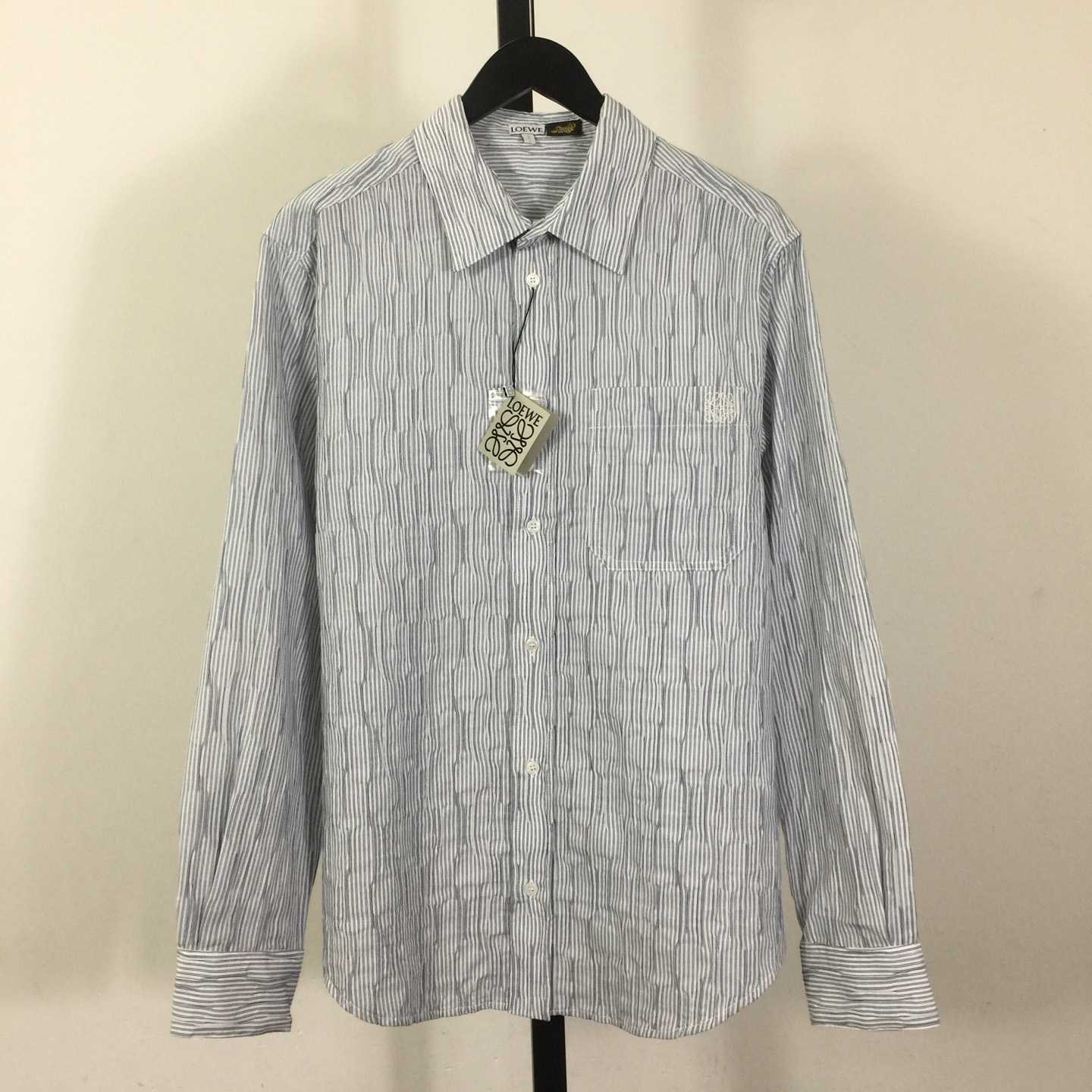 Loewe Striped Long-Sleeve Shirt 'Blue/White' - DesignerGu