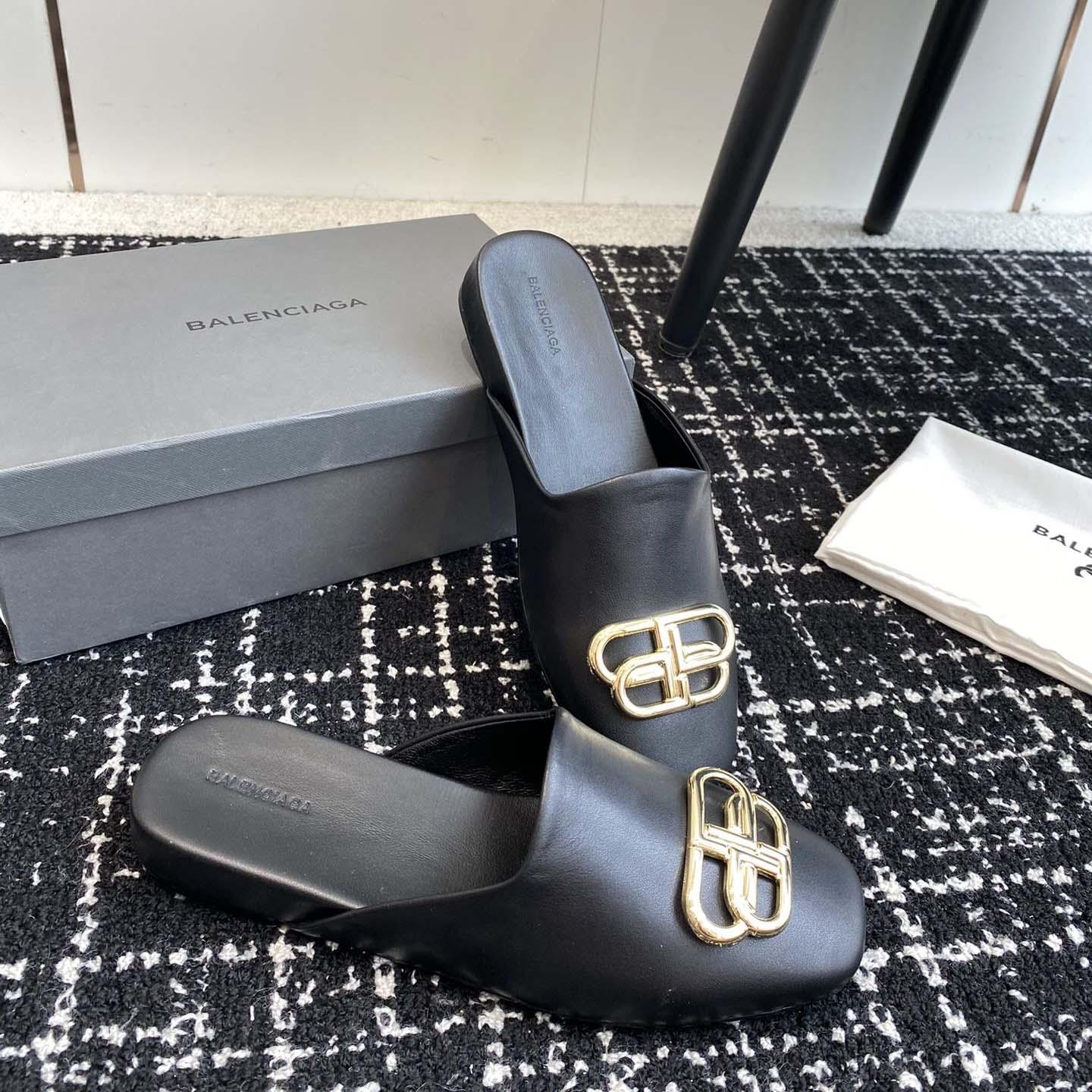 Balenciaga Flat Cosy BB Mule Slide Sandals - DesignerGu