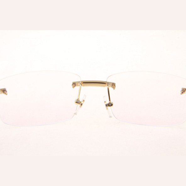 Cartier CT_3524012 Diamond White Mix Black Buffalo Eyeglasses In Gold - DesignerGu
