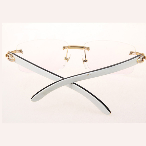 Cartier CT_3524012 Diamond White Mix Black Buffalo Eyeglasses In Gold - DesignerGu