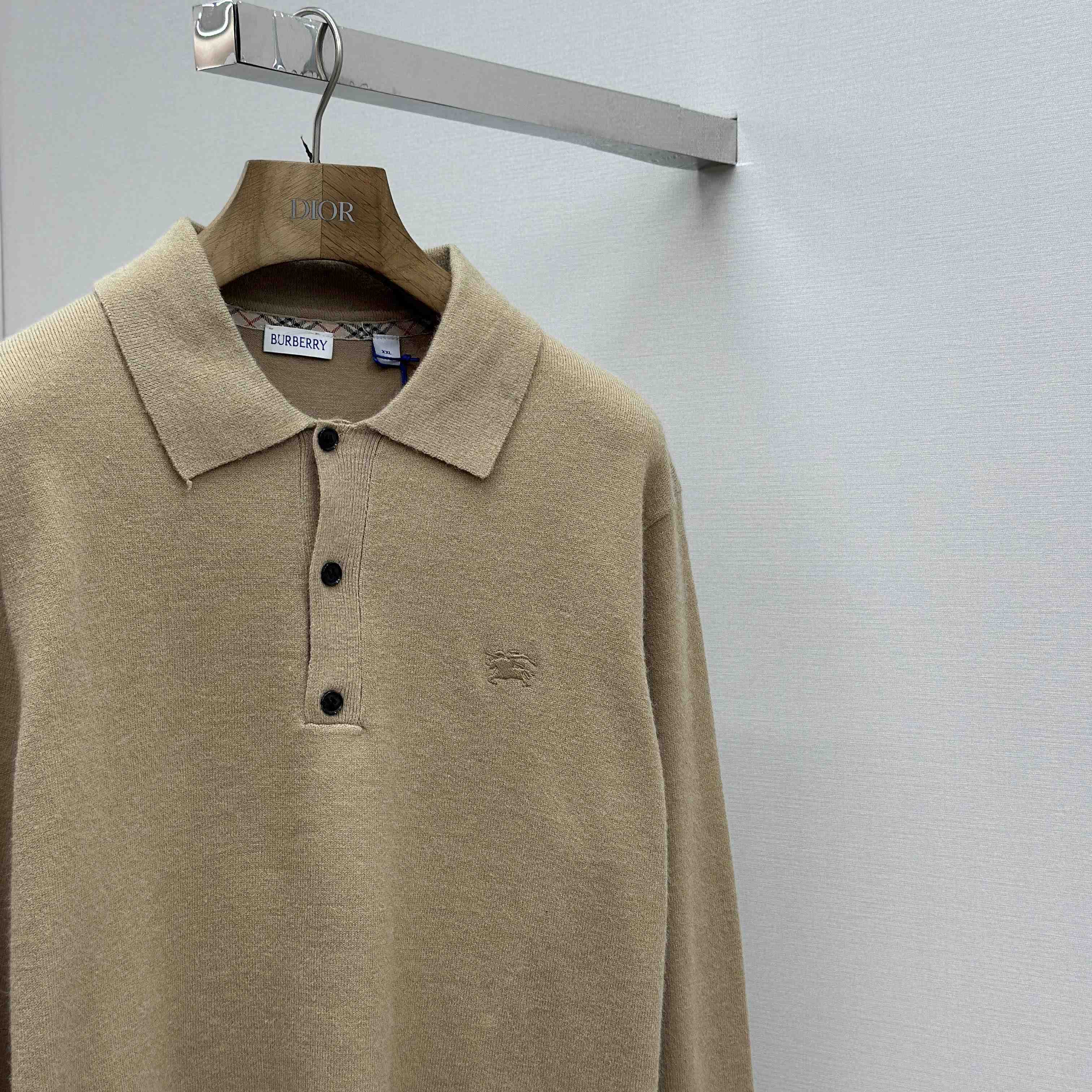 Burberry Long-sleeve Cashmere Blend Polo Shirt - DesignerGu