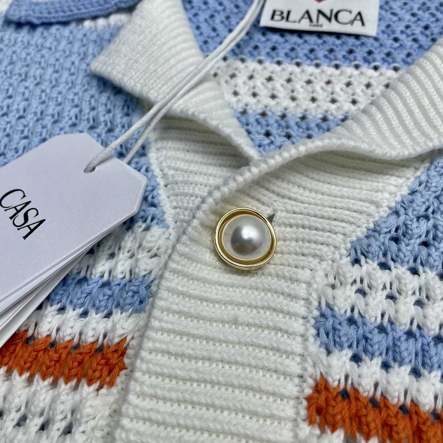 Casablanca Cotton Tennis Short Sleeve Crochet Shirt    D0103 - DesignerGu