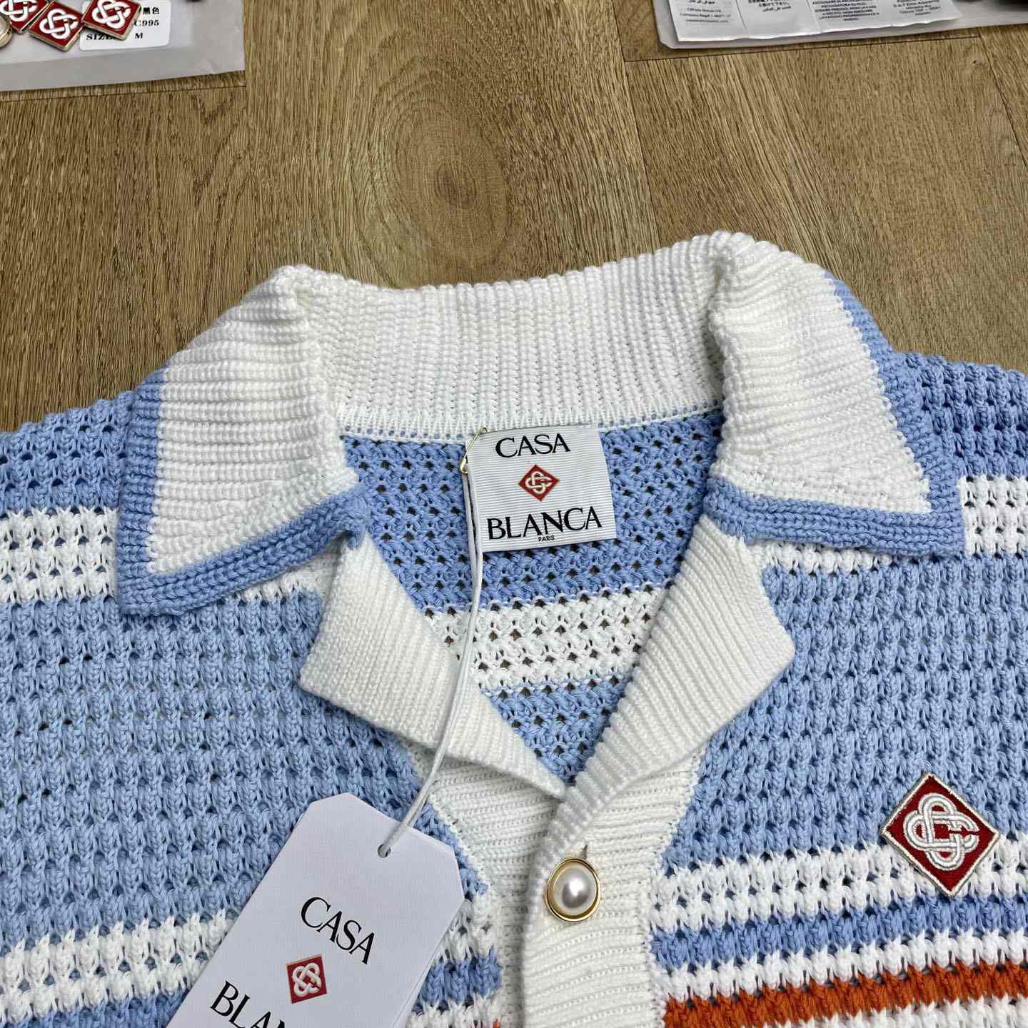 Casablanca Cotton Tennis Short Sleeve Crochet Shirt    D0103 - DesignerGu