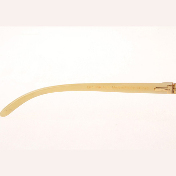 Cartier CT_3524012 Diamond White Buffalo Sunglasses In Gold Brown - DesignerGu