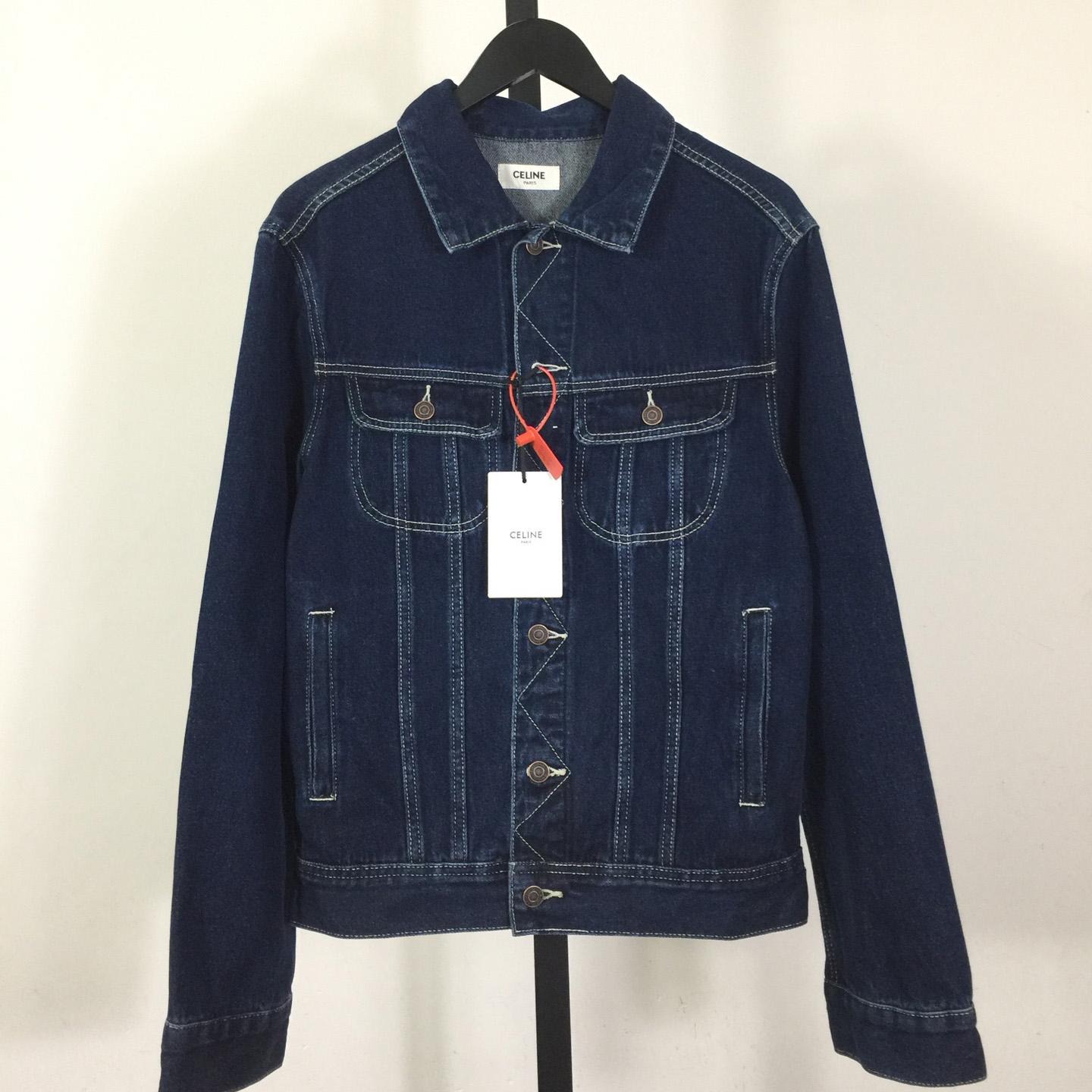 Celine Trucker Jacket In Royal Indigo Wash Denim - DesignerGu