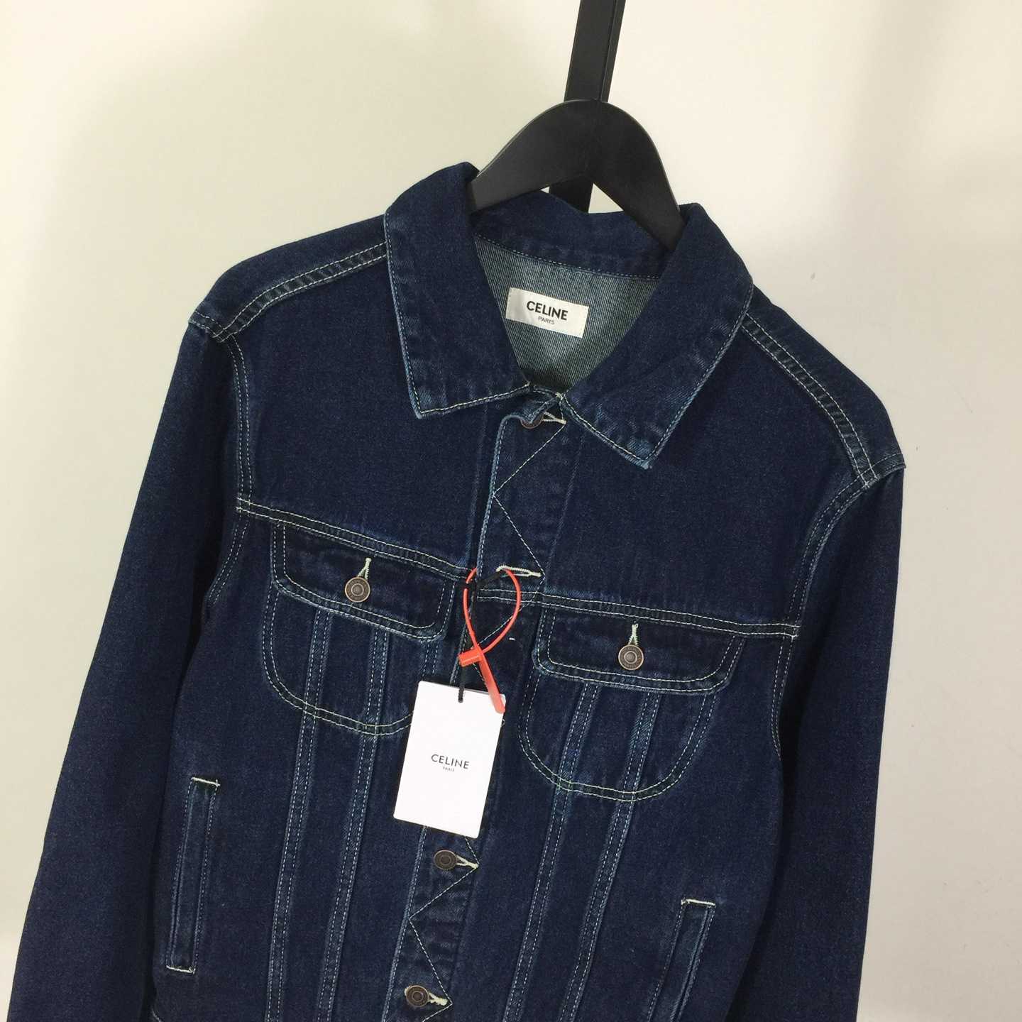 Celine Trucker Jacket In Royal Indigo Wash Denim - DesignerGu