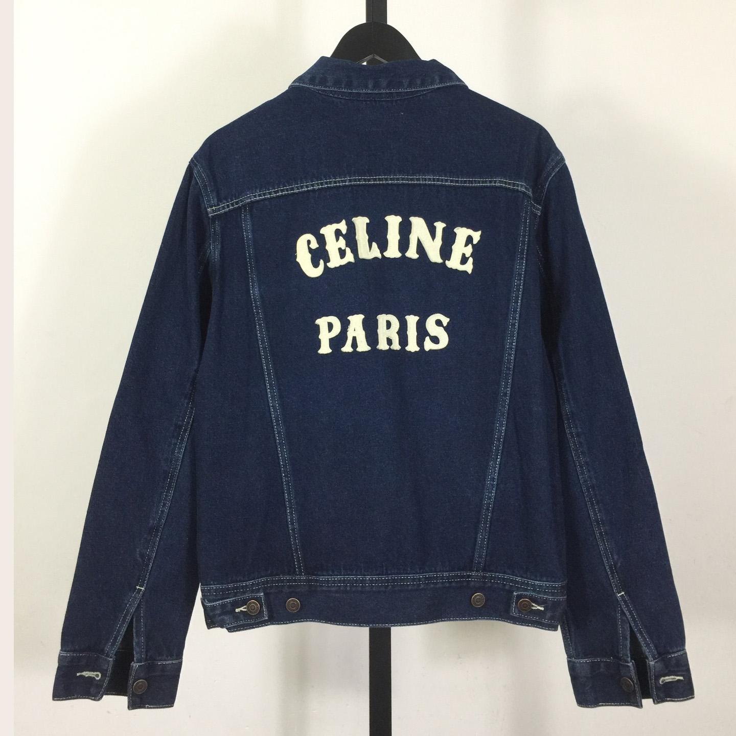 Celine Trucker Jacket In Royal Indigo Wash Denim - DesignerGu