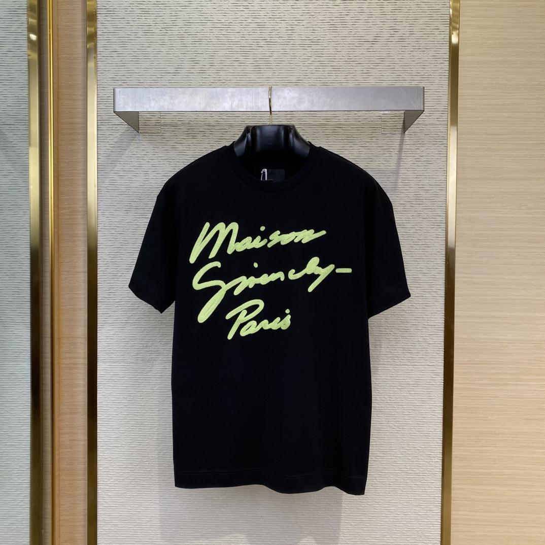 Givenchy Maison GIVENCHY t-shirt in cotton in - black/green - DesignerGu