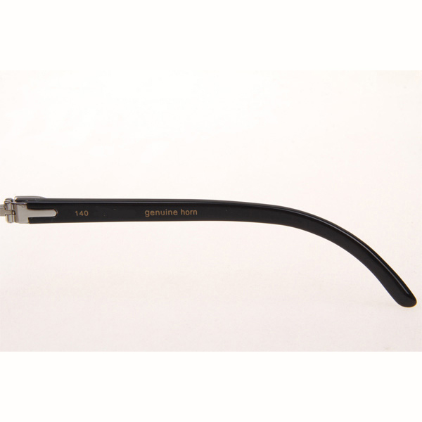 Cartier CT_3524012 Diamond Black Buffalo Eyeglasses In Silver Brown - DesignerGu