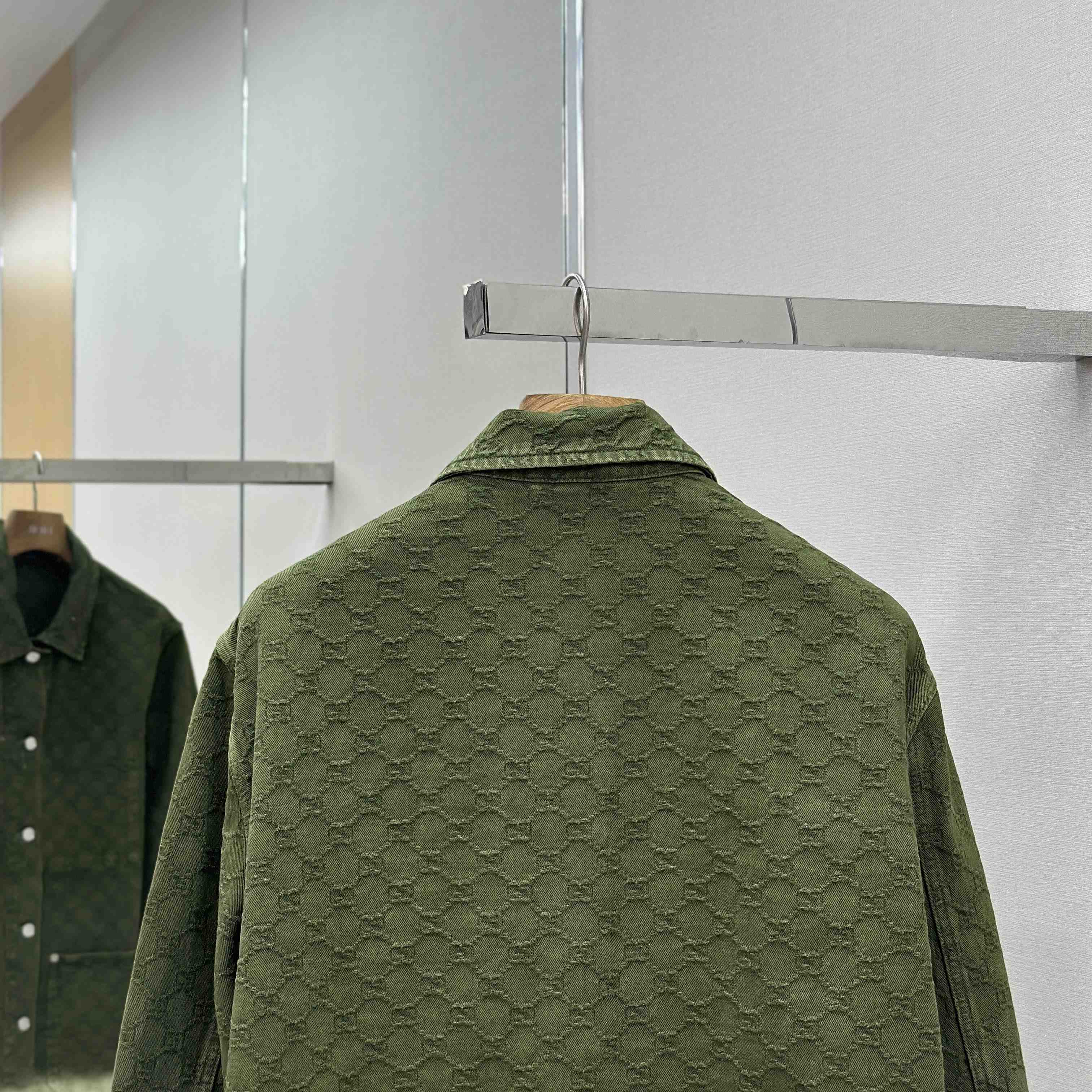 Gucci Bleached GG Cotton Denim Jacquard Shirt - DesignerGu