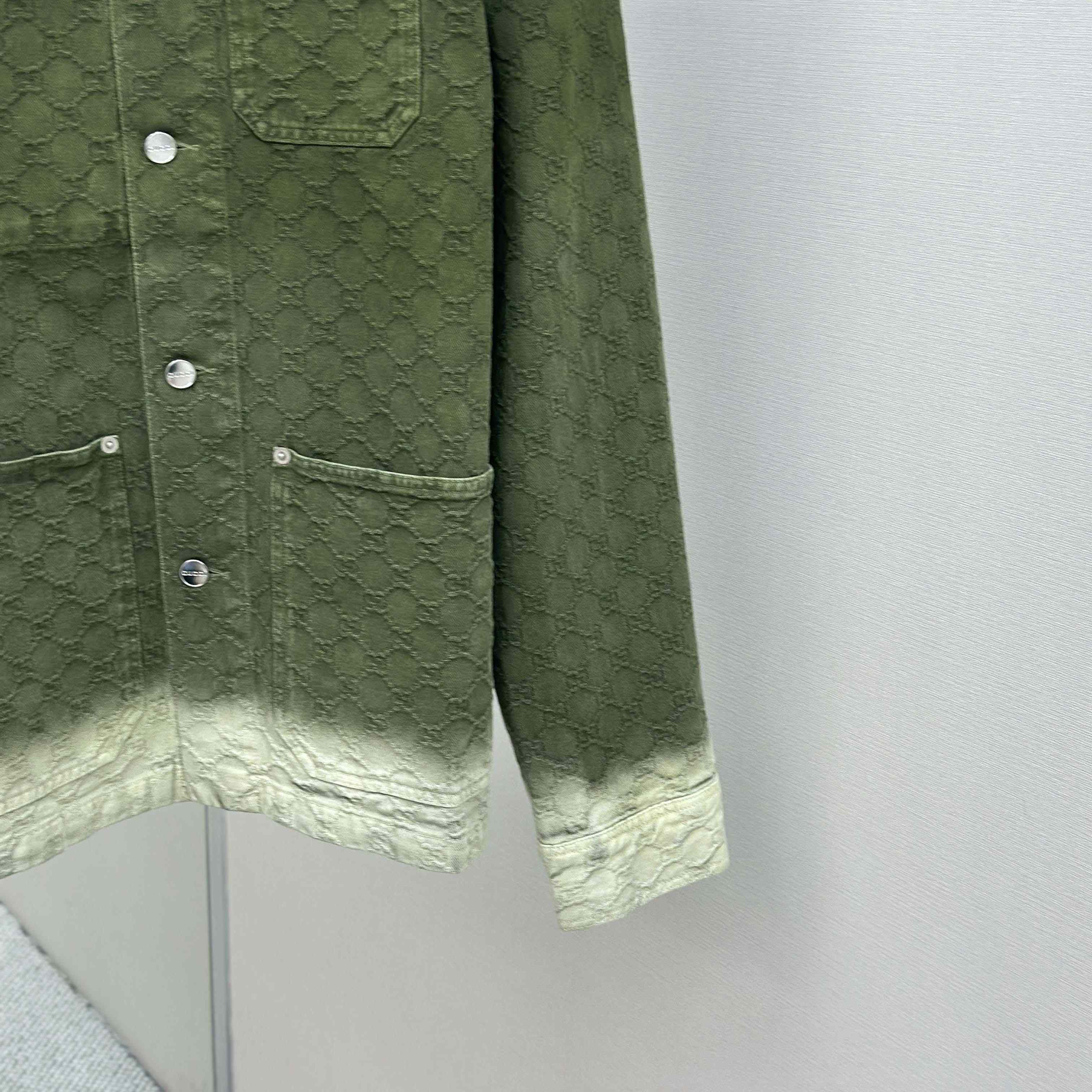 Gucci Bleached GG Cotton Denim Jacquard Shirt - DesignerGu