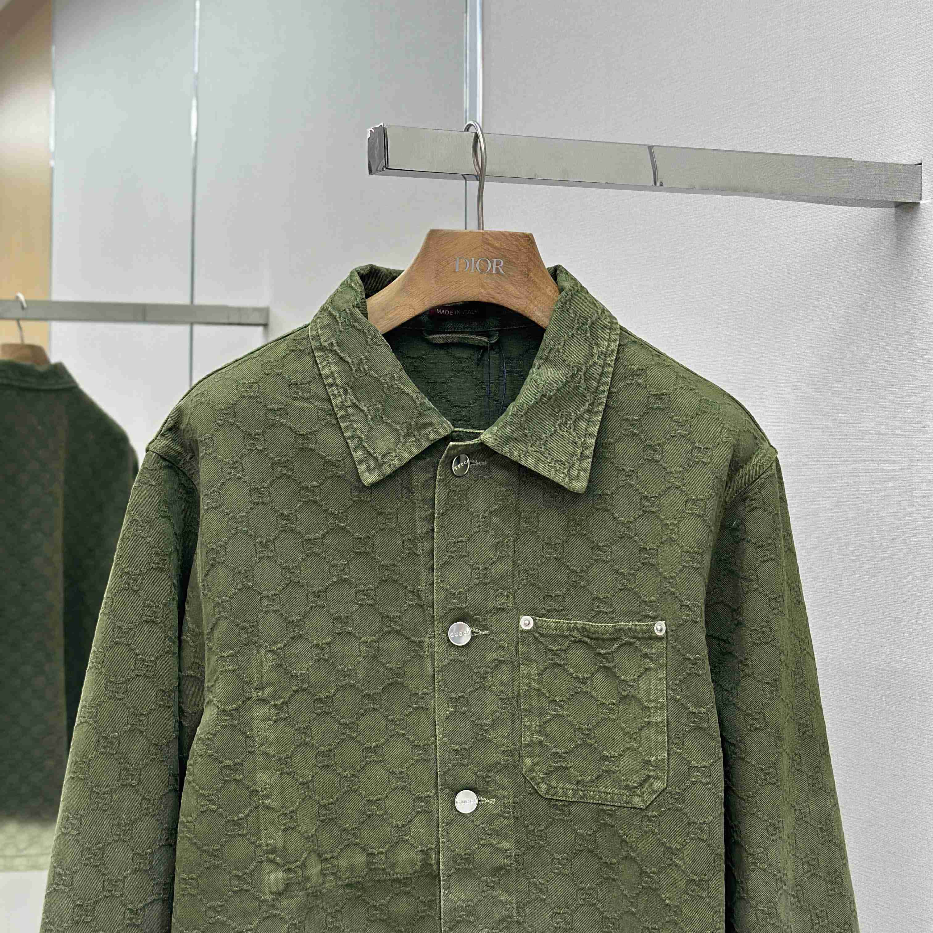 Gucci Bleached GG Cotton Denim Jacquard Shirt - DesignerGu