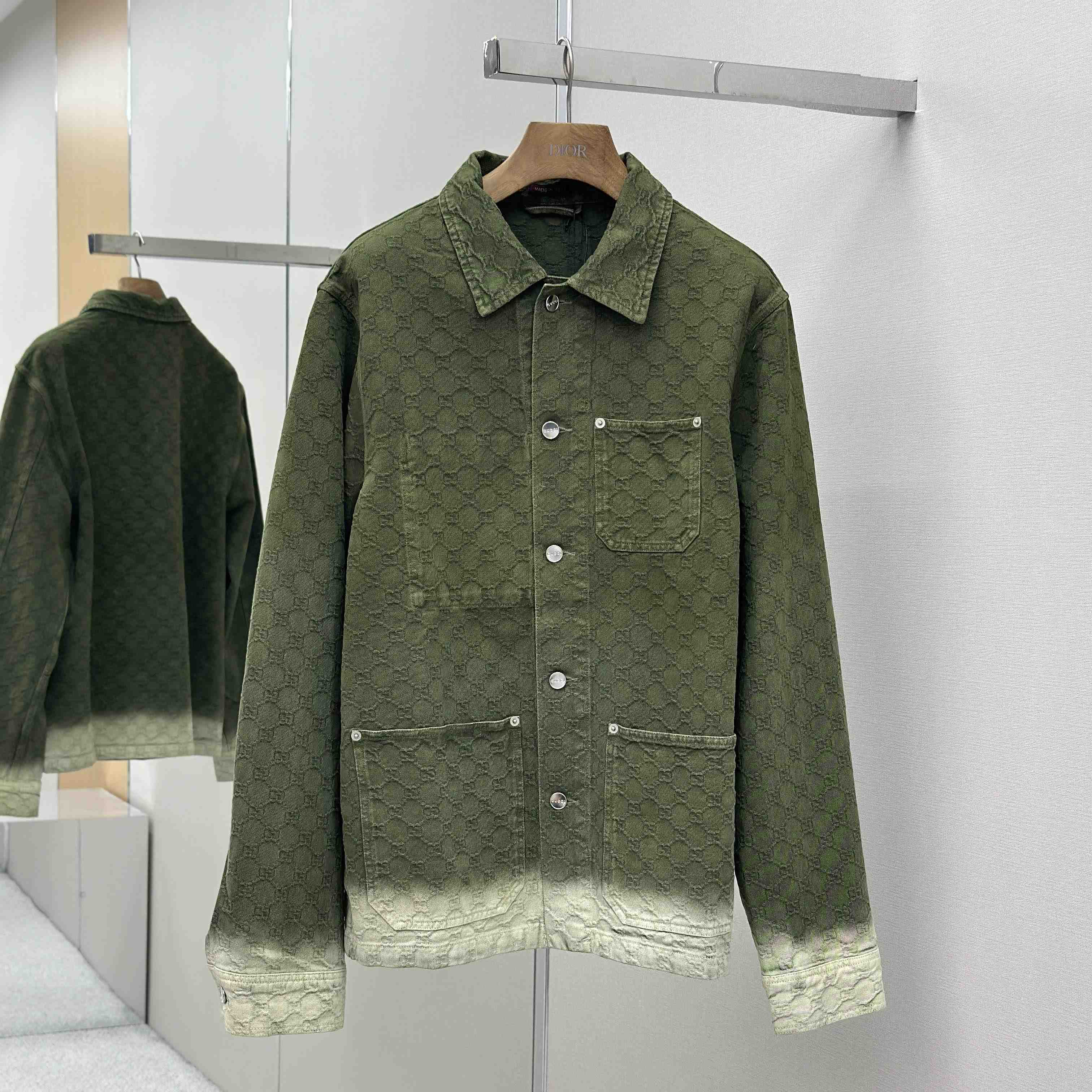 Gucci Bleached GG Cotton Denim Jacquard Shirt - DesignerGu