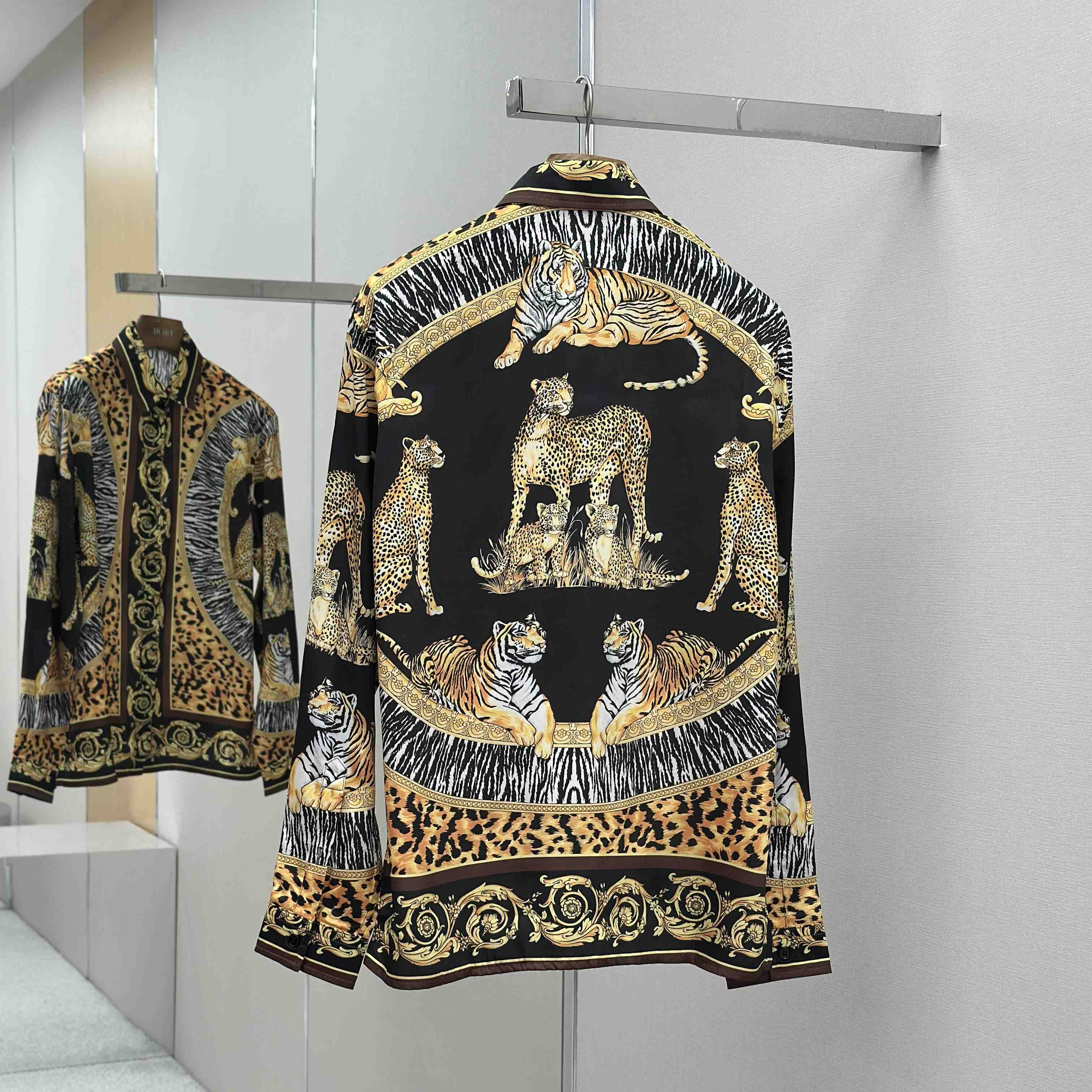 Versace Wild Cats Silk Shirt - DesignerGu