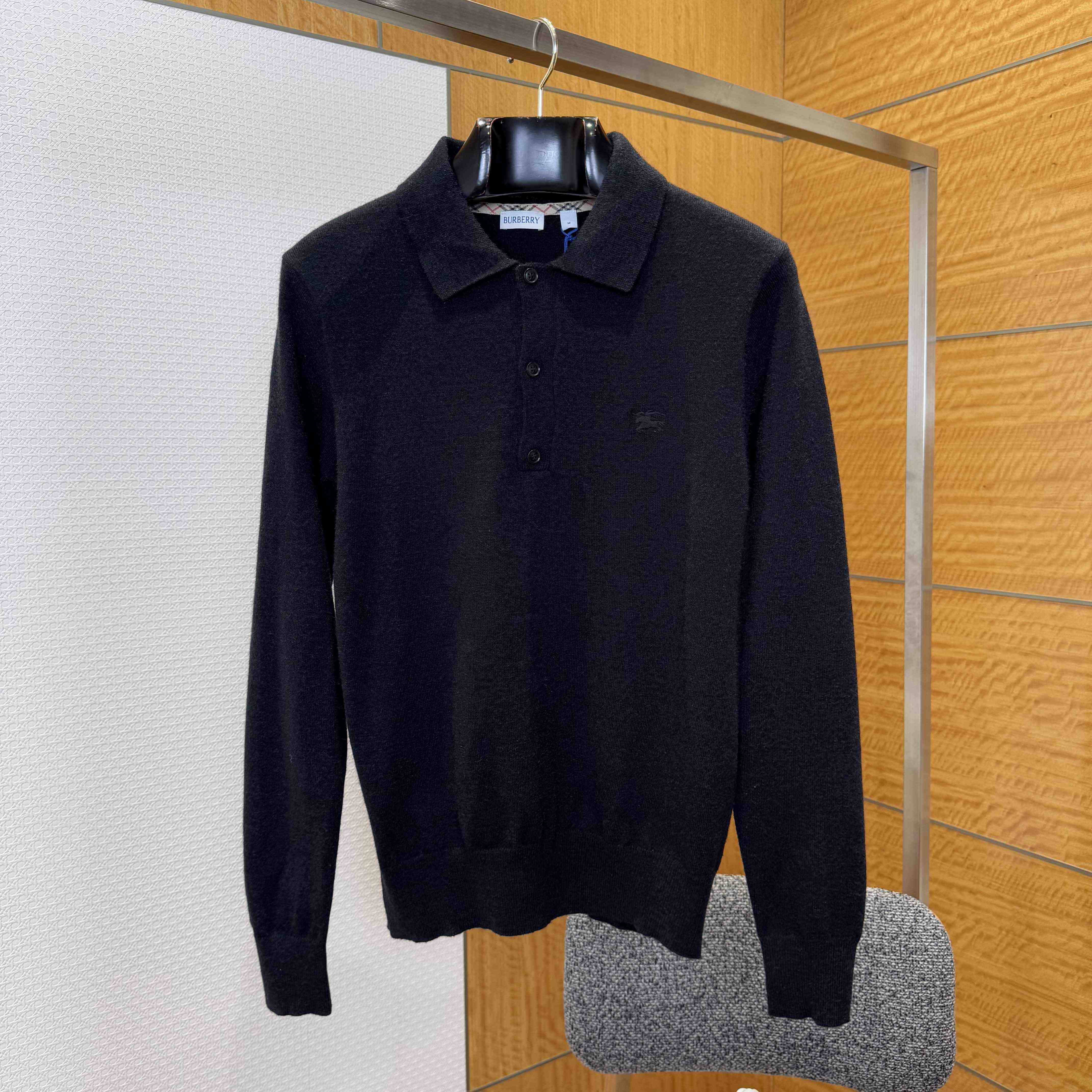 Burberry Long-sleeve Cashmere Blend Polo Shirt - DesignerGu