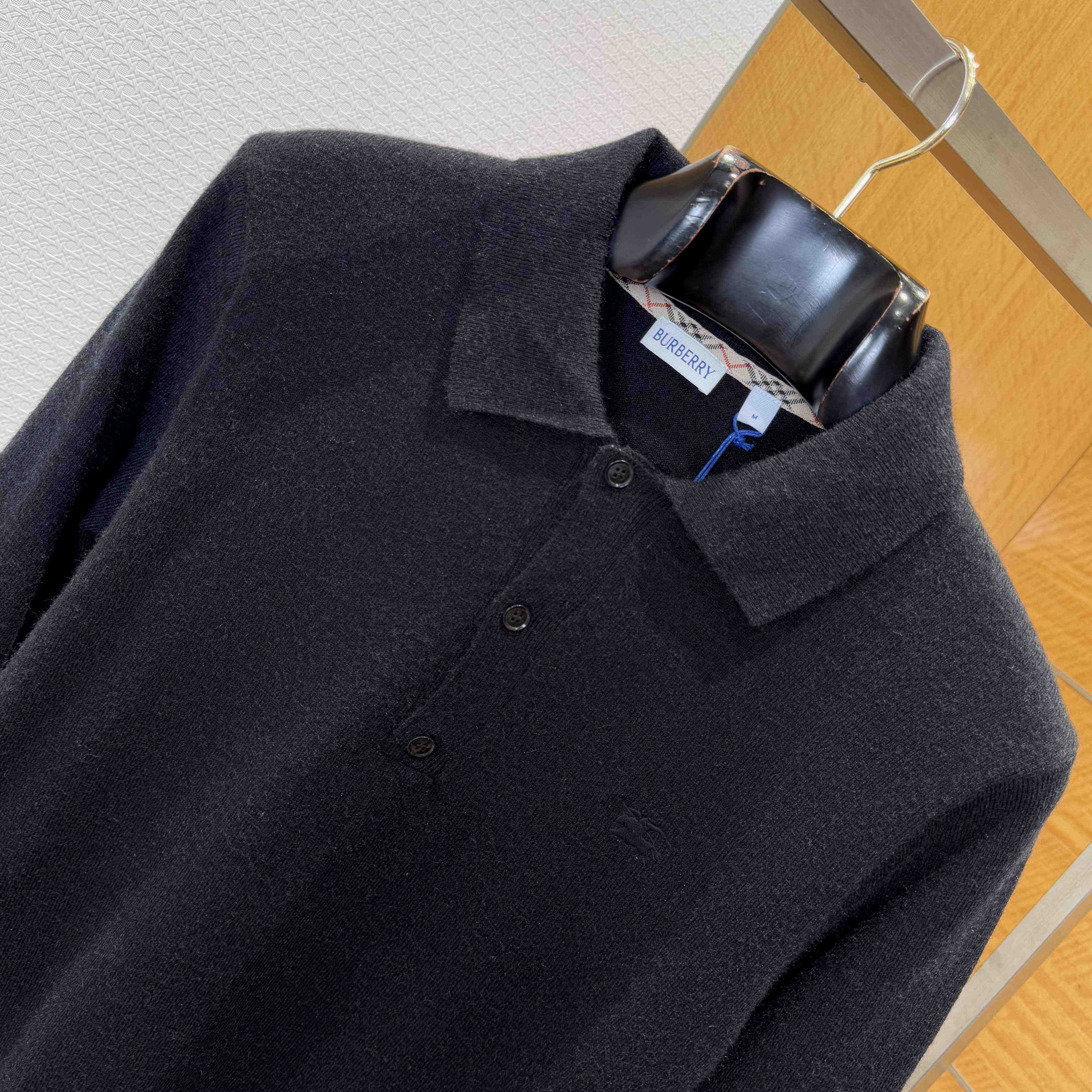 Burberry Long-sleeve Cashmere Blend Polo Shirt - DesignerGu