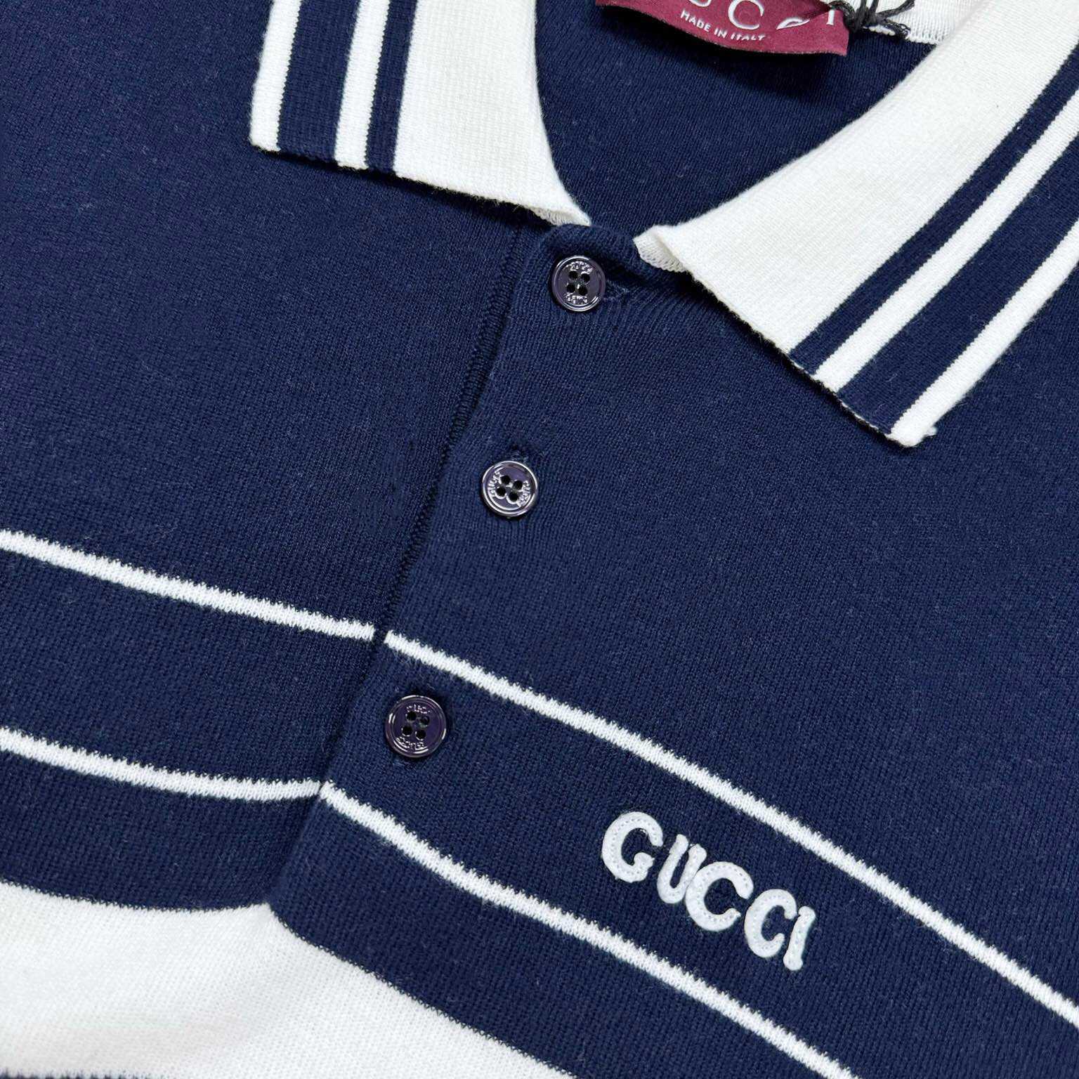 Gucci Cotton Polo Shirt With Embroidery  - DesignerGu