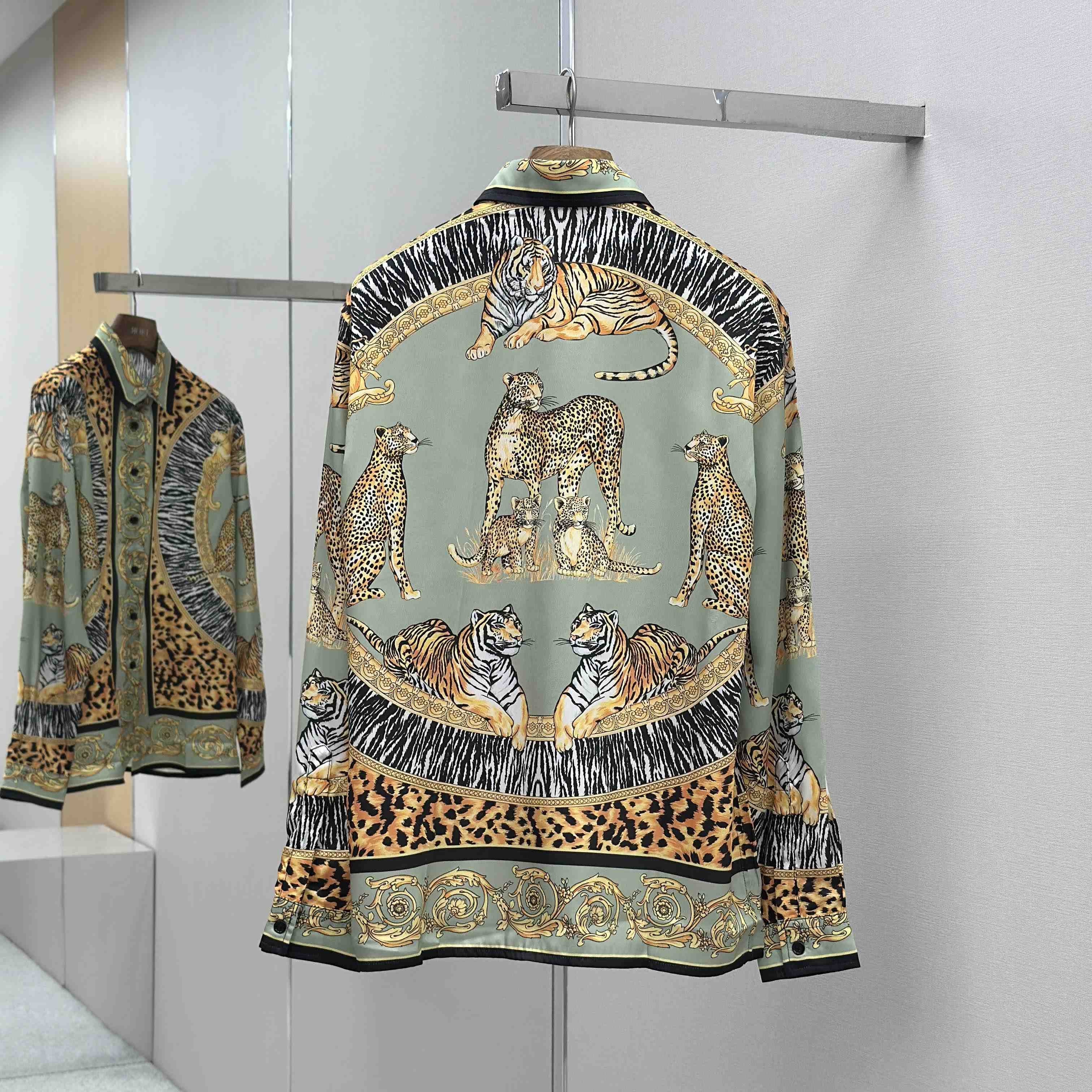 Versace Wild Cats Silk Shirt - DesignerGu