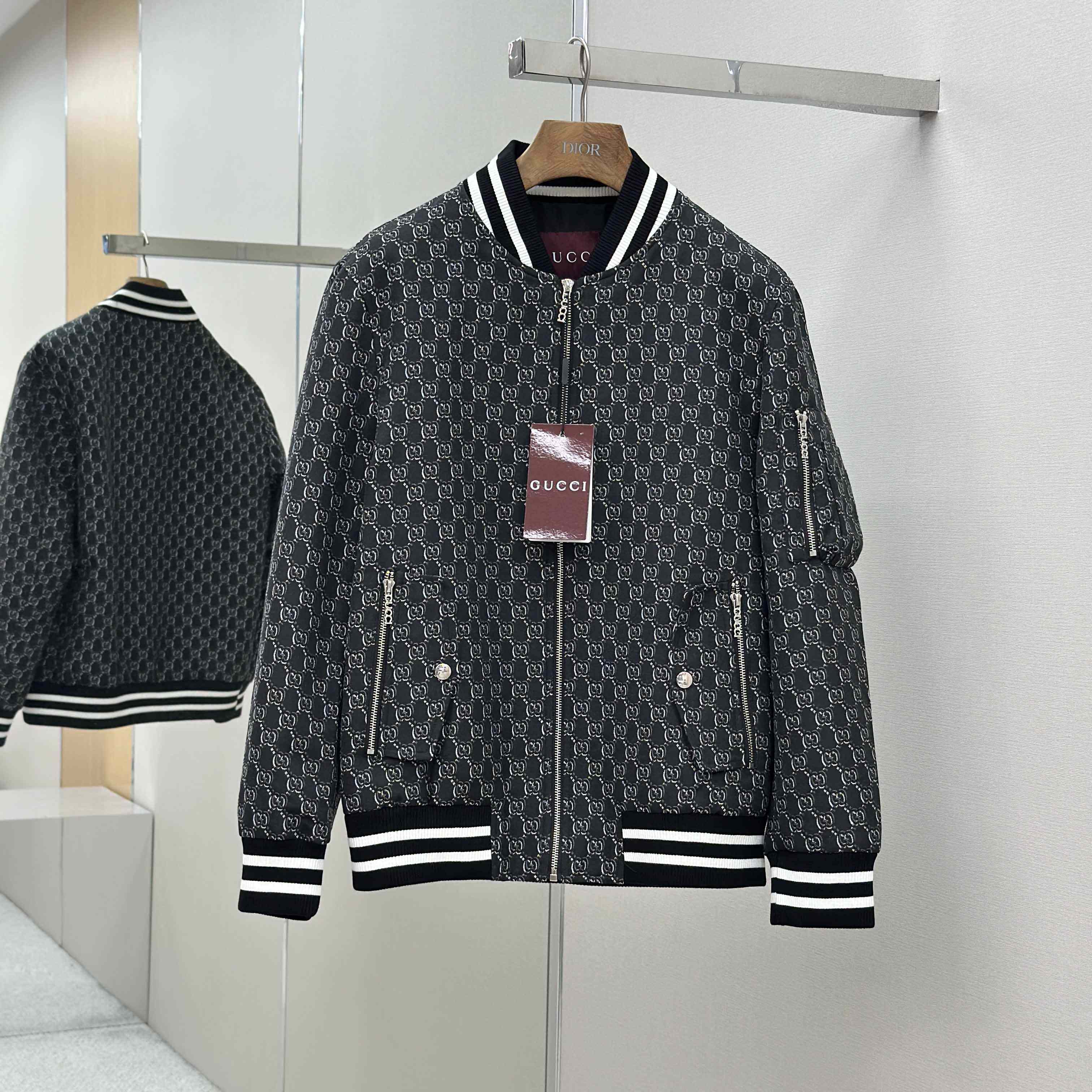 Gucci Logo-Jacquard Padded Cotton-Twill Bomber Jacket - DesignerGu