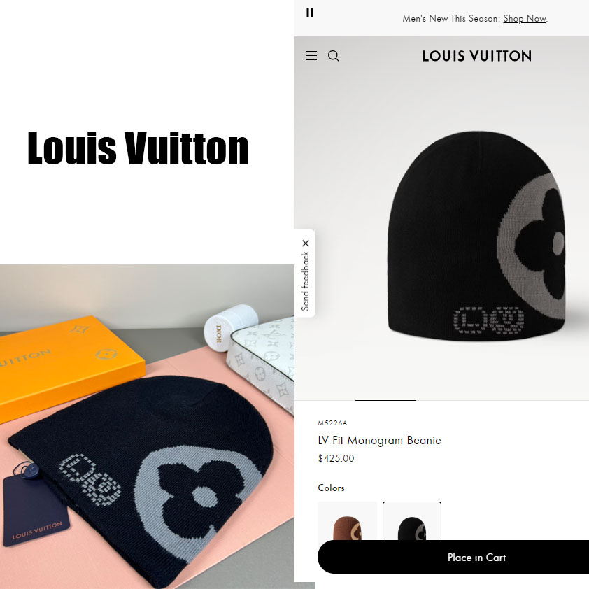 Louis Vuitton LV Fit Monogram Beanie   M5226A - DesignerGu