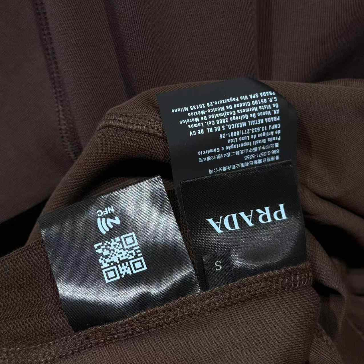 Prada Cotton Triangle Chest Quarter-Zip Sweatshirt - DesignerGu