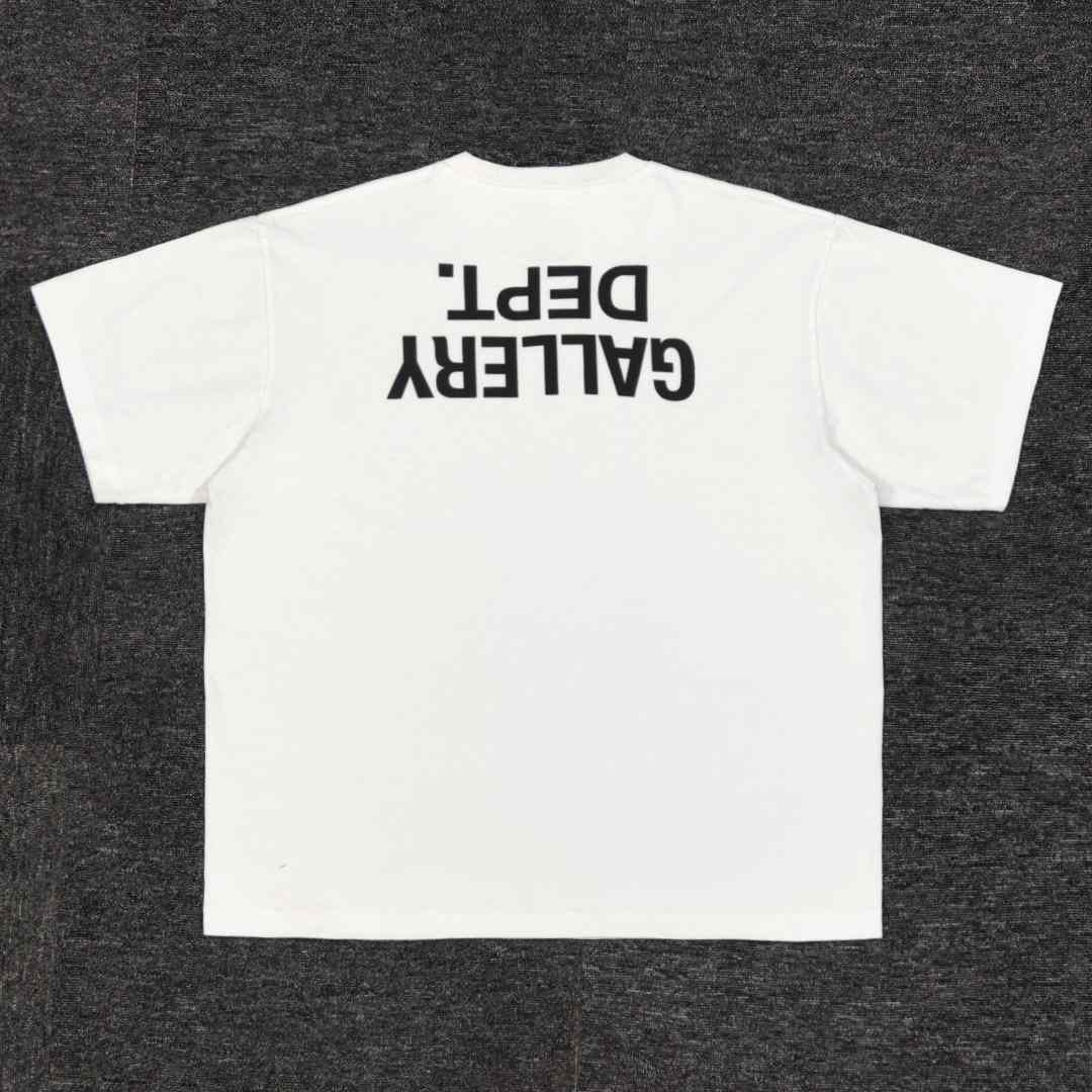 Gallery Dept Tee White Black Used Small - DesignerGu