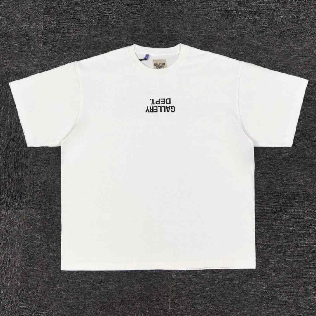 Gallery Dept Tee White Black Used Small - DesignerGu