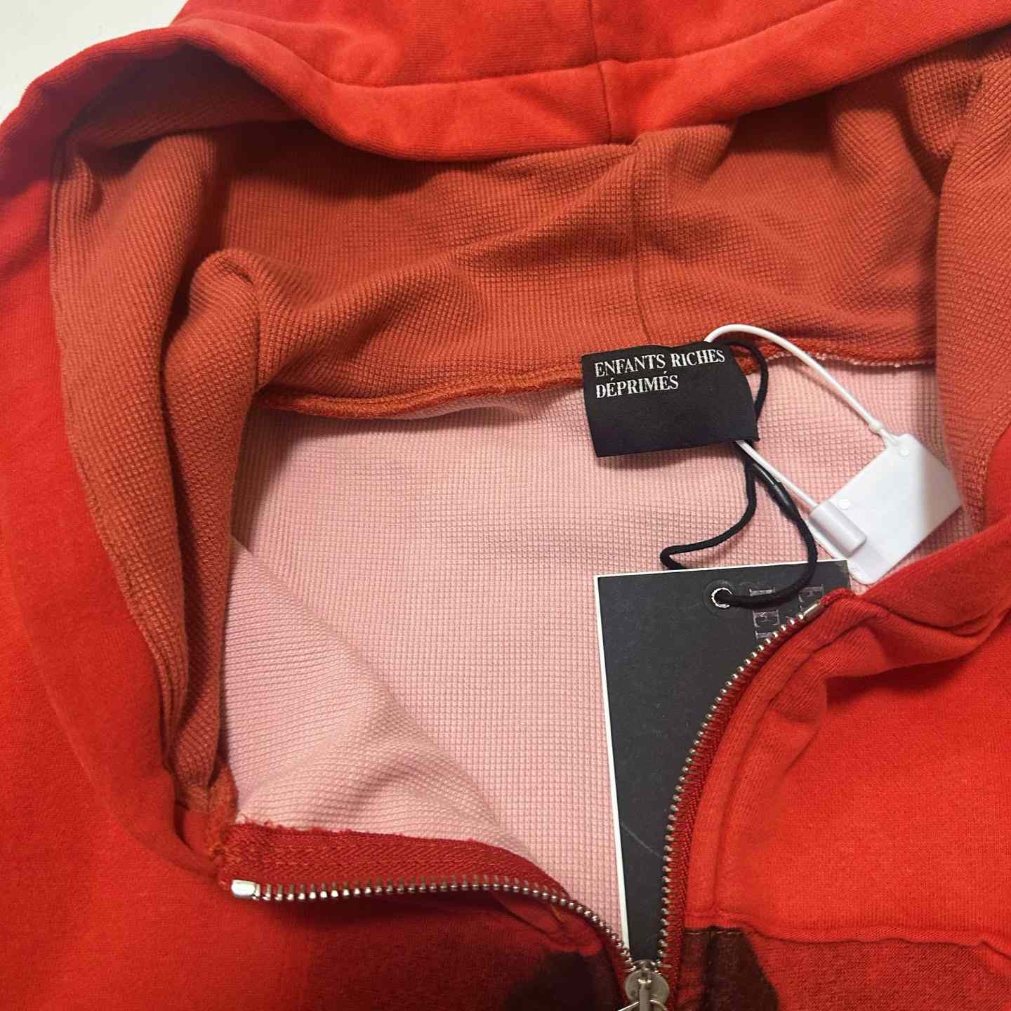 Enfants Riches Déprimés Anti Proces Thermal Lined Zip Hoodie 'Pompeian Red' - DesignerGu
