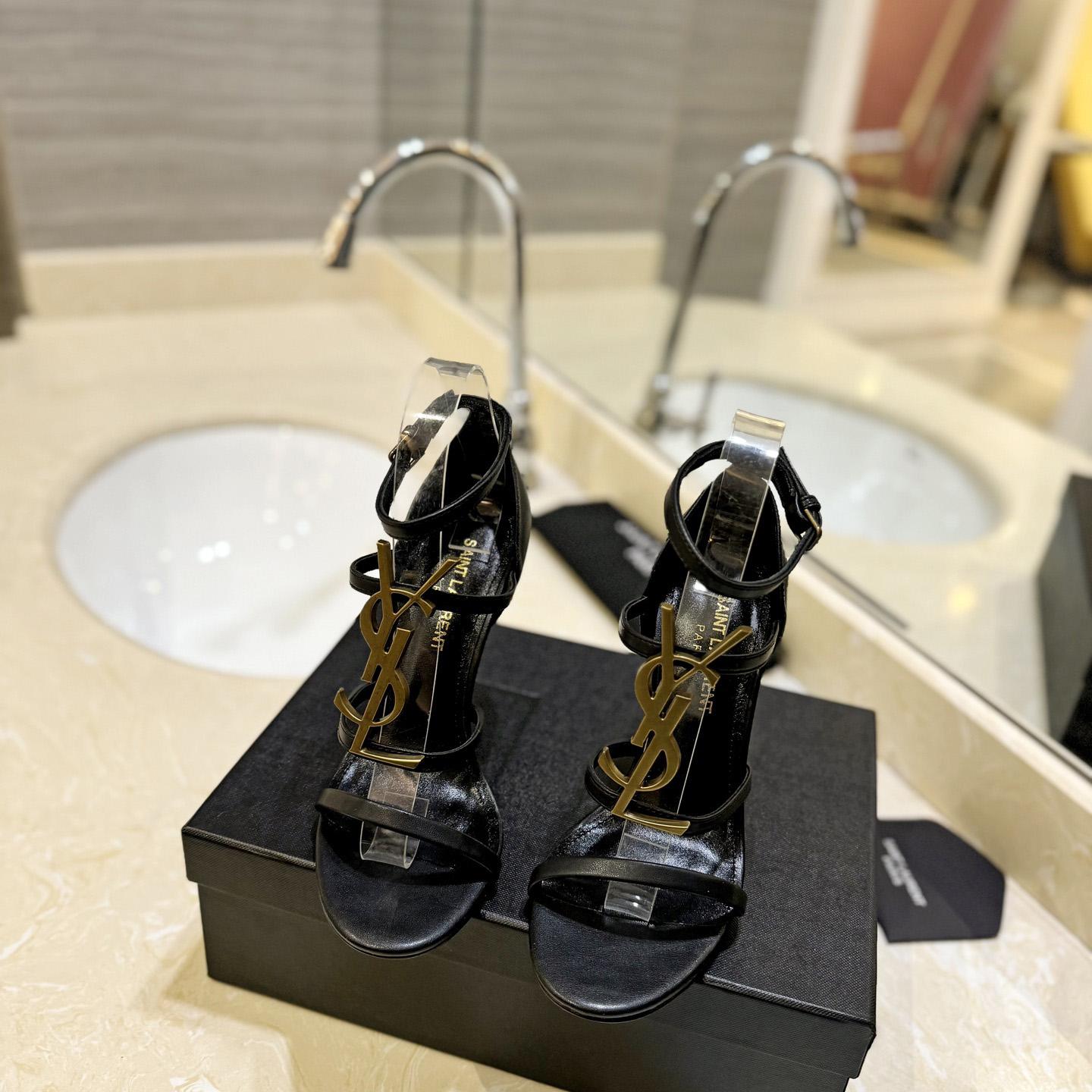 Saint Laurent Cassandra Sandals In Patent Leather - DesignerGu