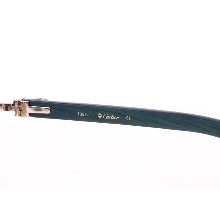 Cartier CT_3524012 Green Wood Sunglasses In Silver Brown - DesignerGu