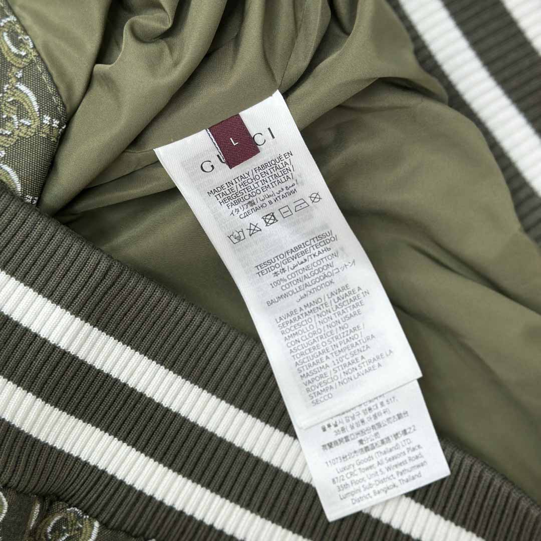 Gucci Logo-Jacquard Padded Cotton-Twill Bomber Jacket - DesignerGu