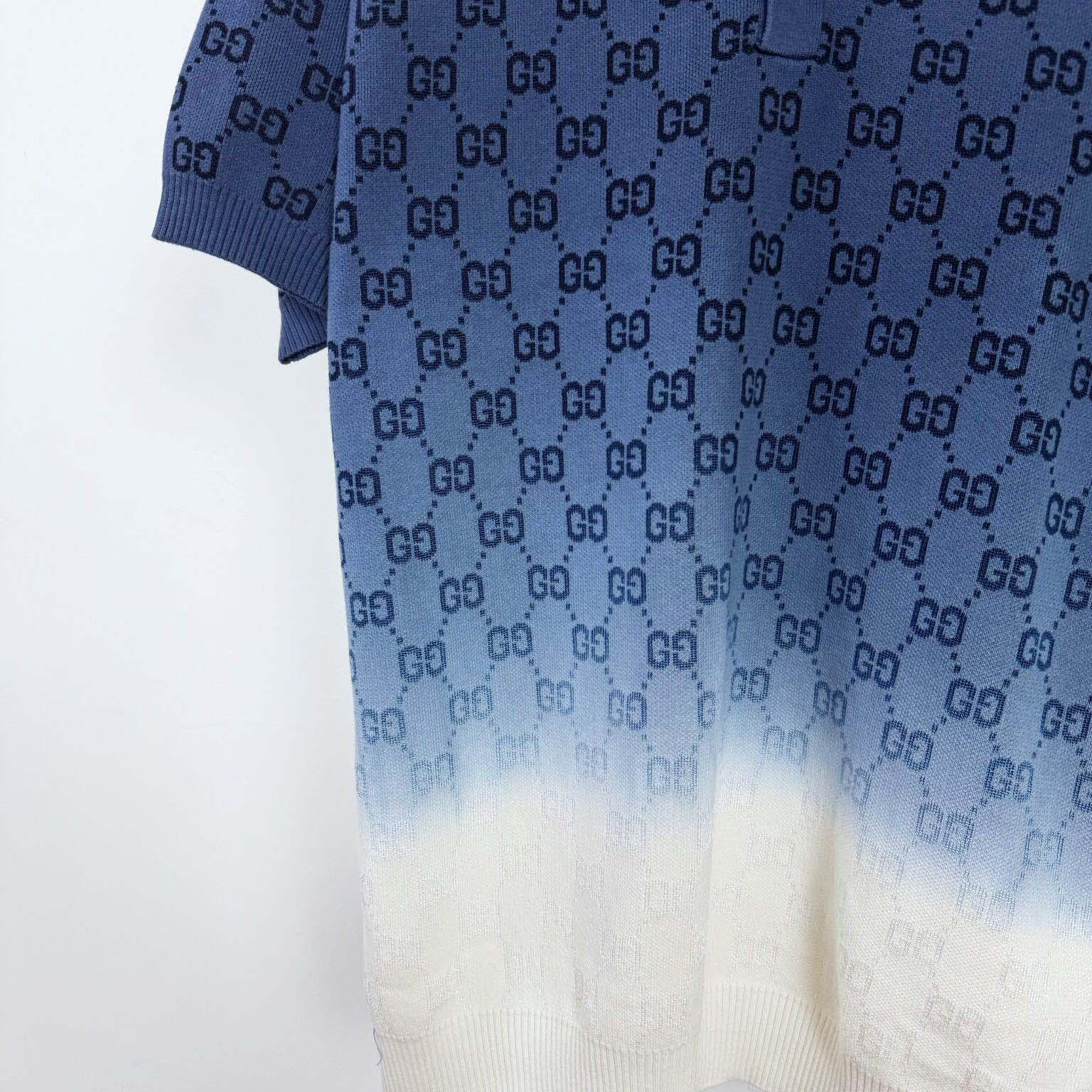 Gucci GG Cotton Knit Jacquard Polo Shirt - DesignerGu