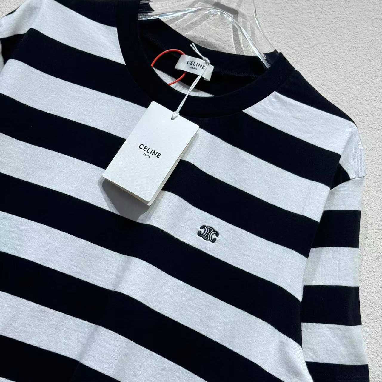 Celine Triomphe Loose T-shirt In Cotton Jersey - DesignerGu
