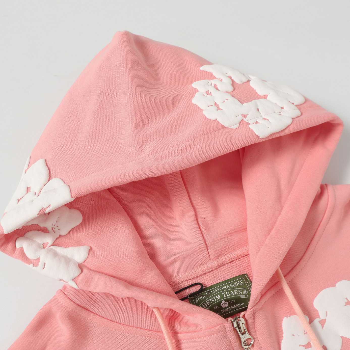 Denim Tears Cotton Wreath Zip Hoodie Pink - DesignerGu