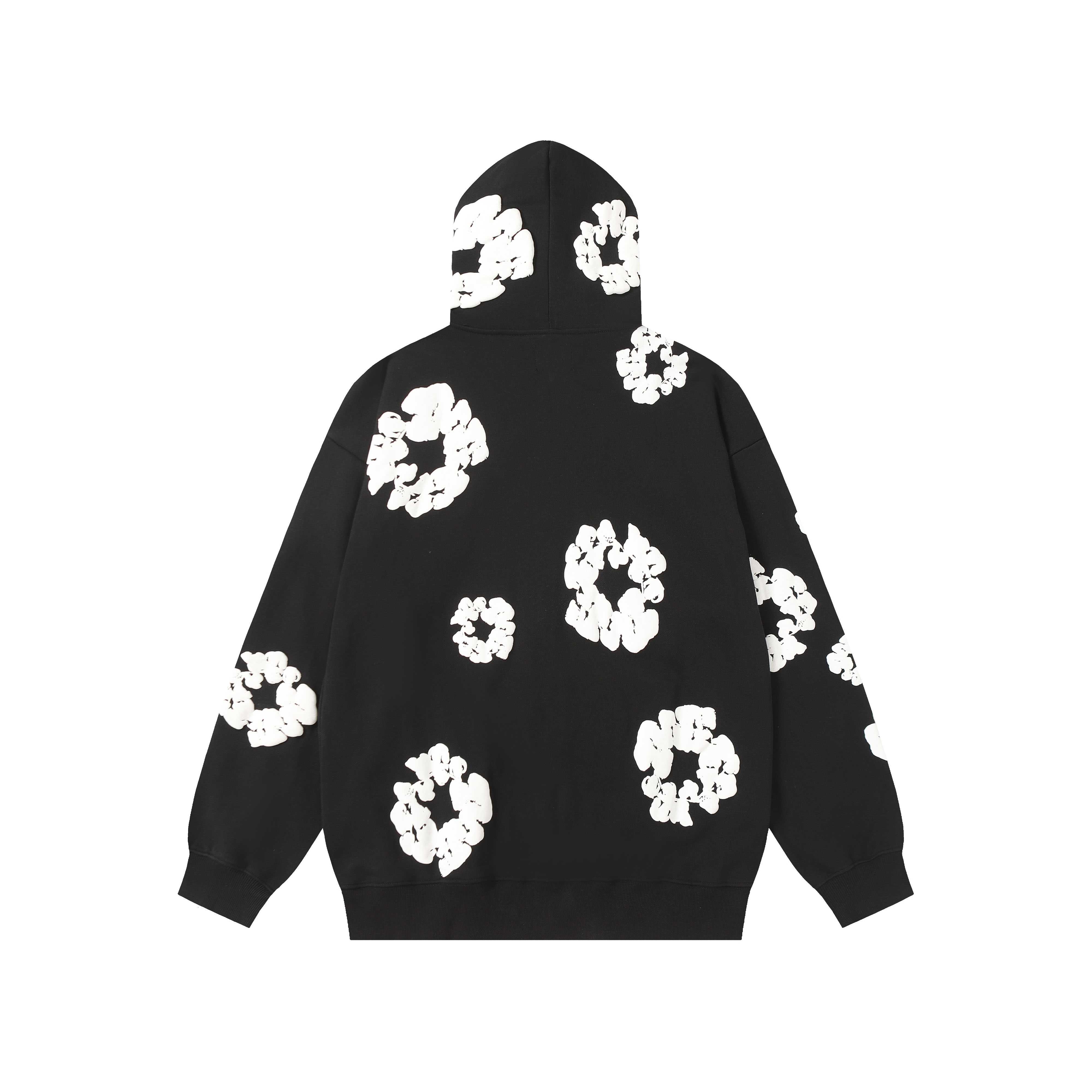 Denim Tears Cotton Wreath Zip Hoodie Black - DesignerGu